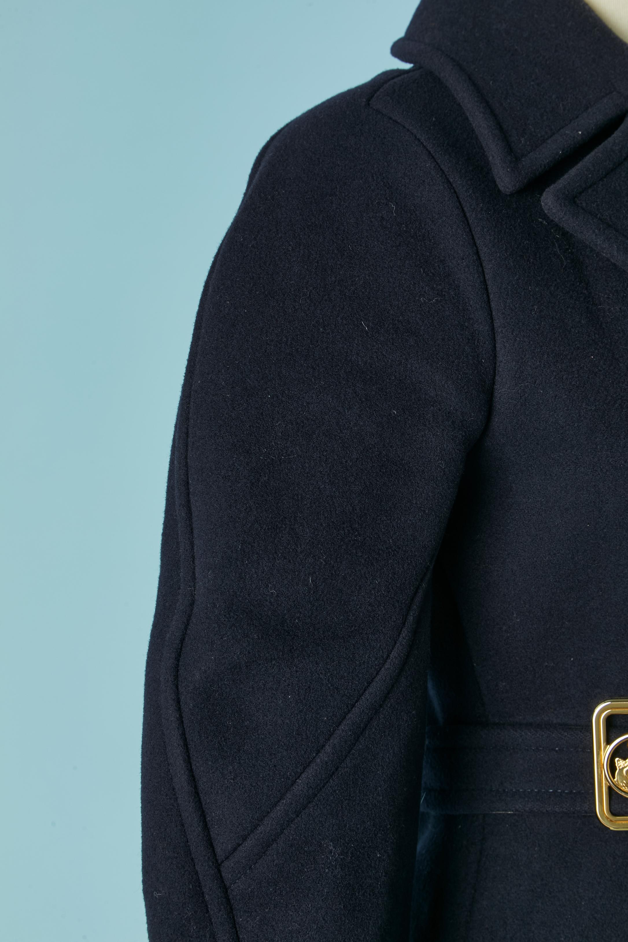 Donna Cappotto monopetto blu navy con cintura LANVIN in vendita