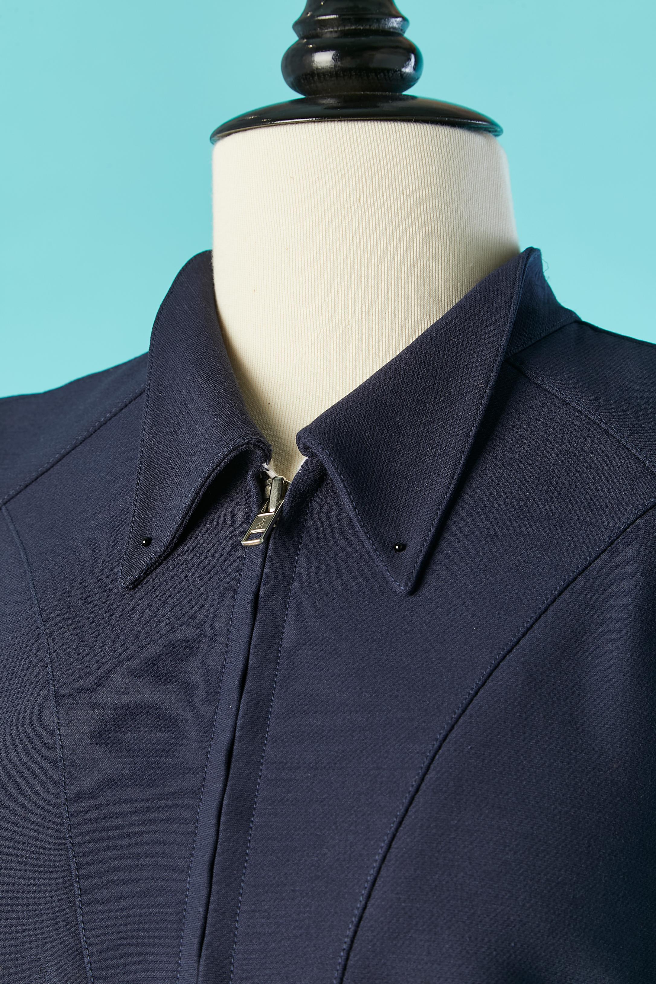 Noir Combinaison jupe bleu marine  Thierry Mugler  en vente