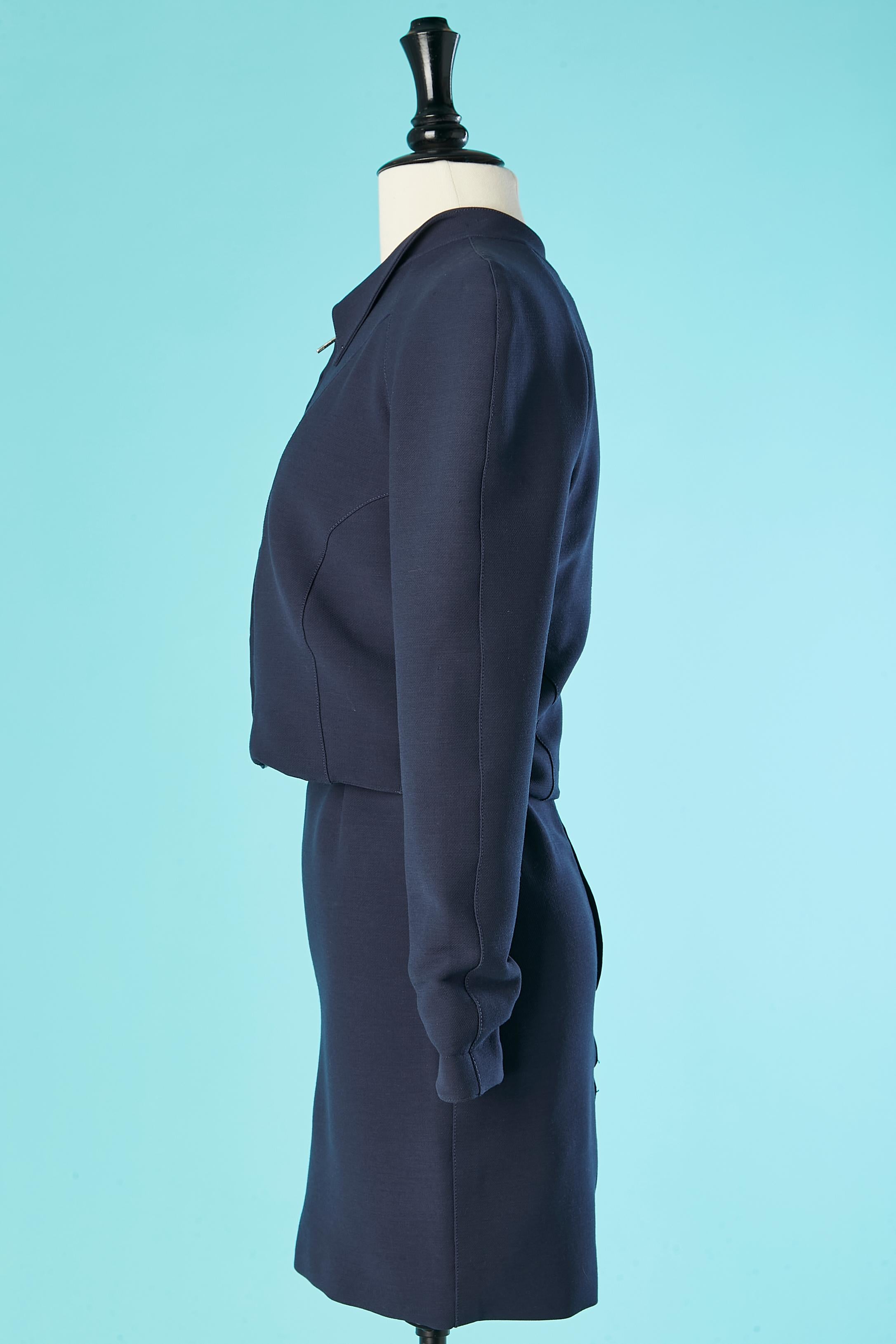 Combinaison jupe bleu marine  Thierry Mugler  Excellent état - En vente à Saint-Ouen-Sur-Seine, FR