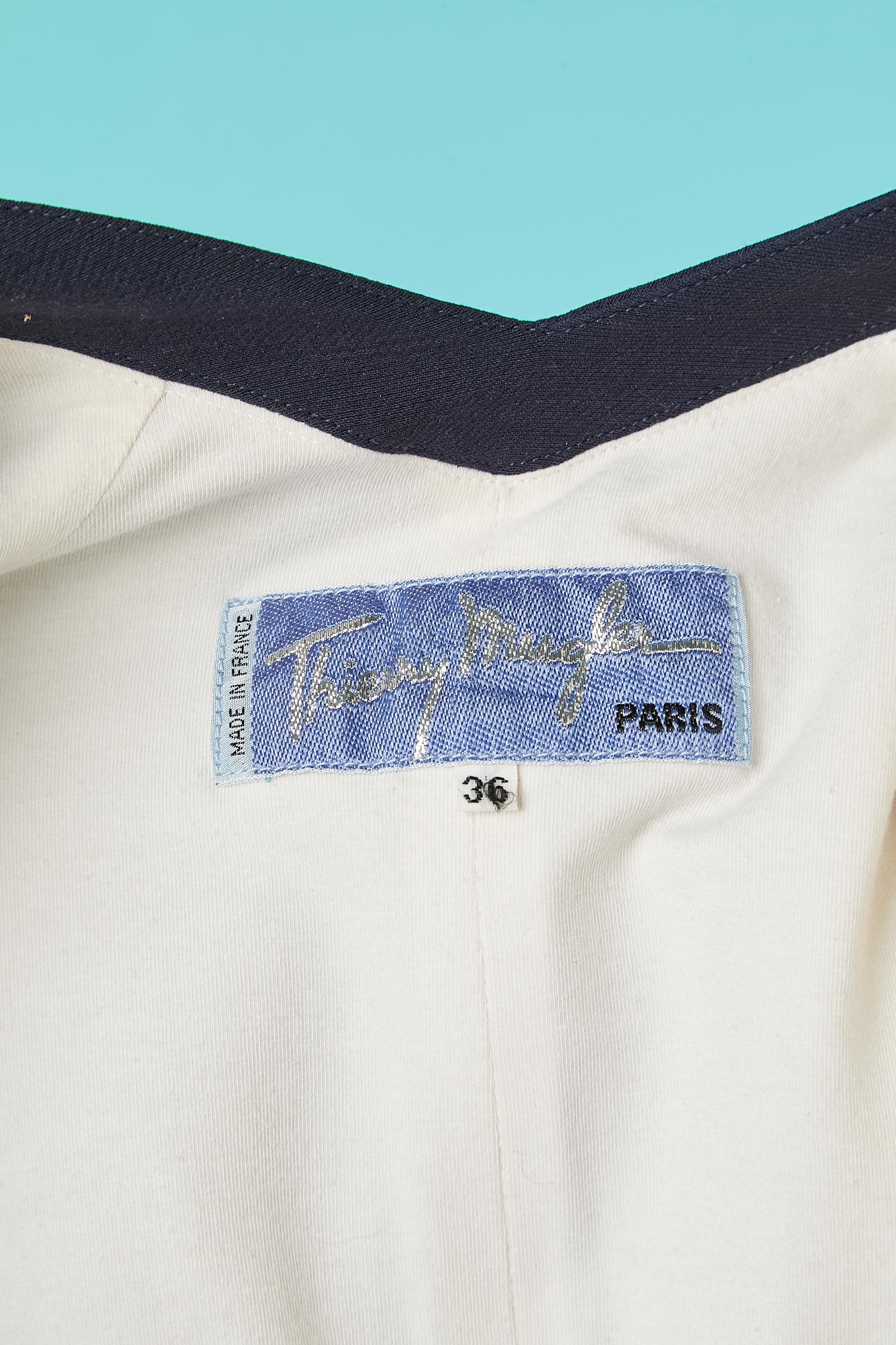 Combinaison jupe bleu marine  Thierry Mugler  en vente 2