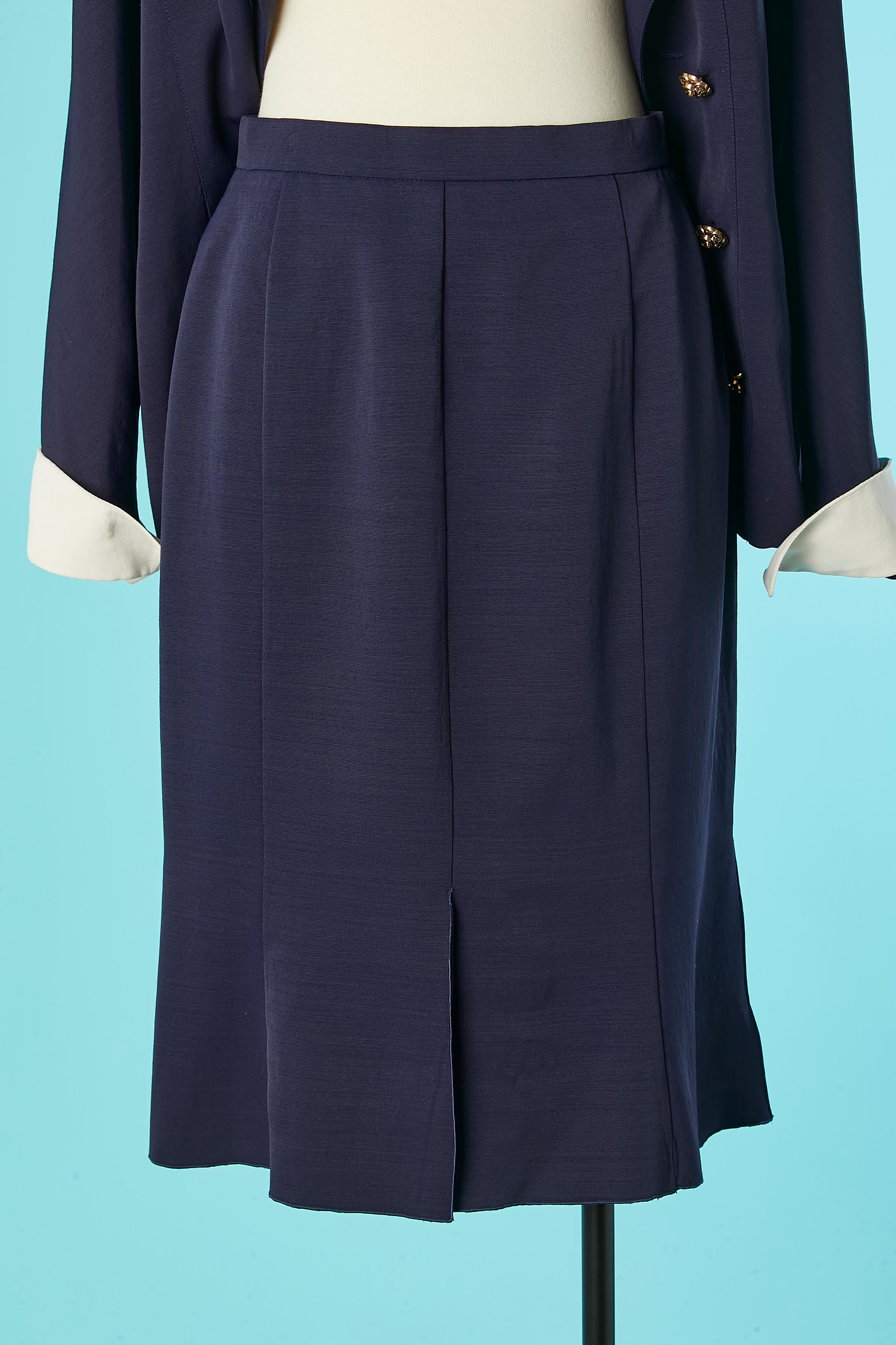 Tailleur jupe bleu marine avec détails blancs Karl Lagerfeld pour Bergdorf Goodman  Pour femmes en vente