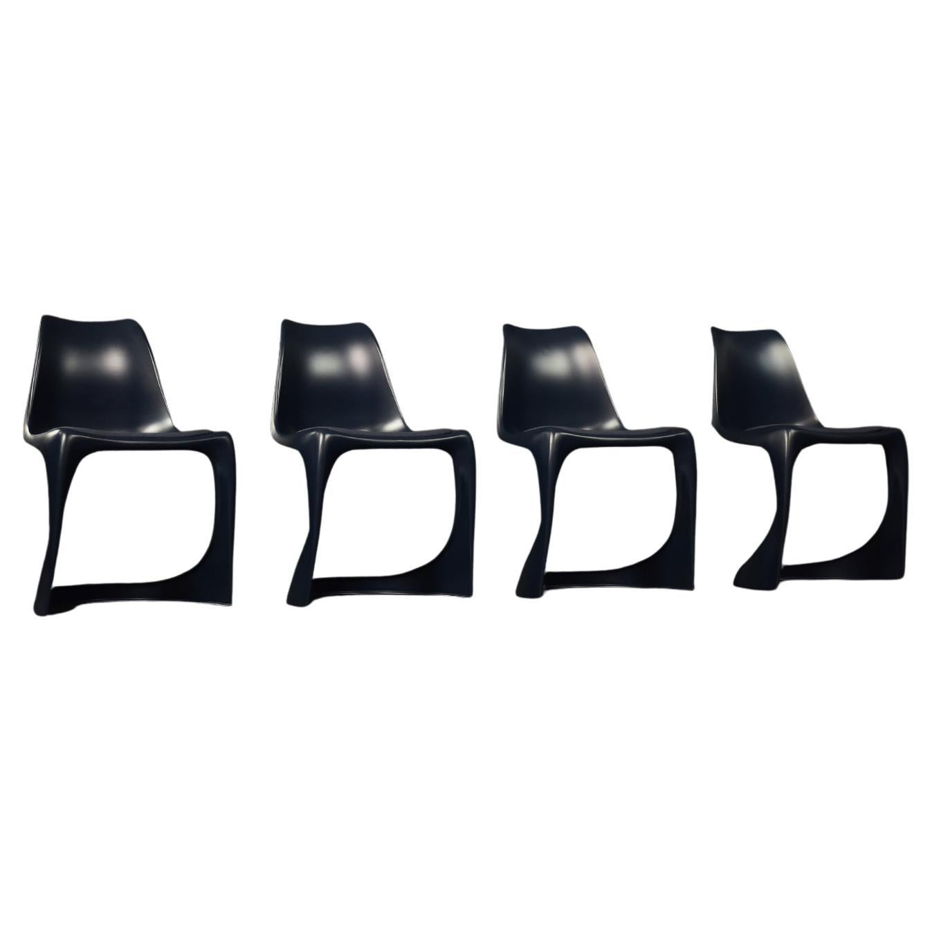 Navy Blue Space Age Modo 290 Chairs by Steen Østergaard for Nielaus, Set of 4