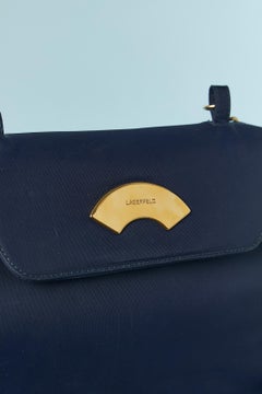 Navy blue structured shoulder bag Karl Lagerfeld