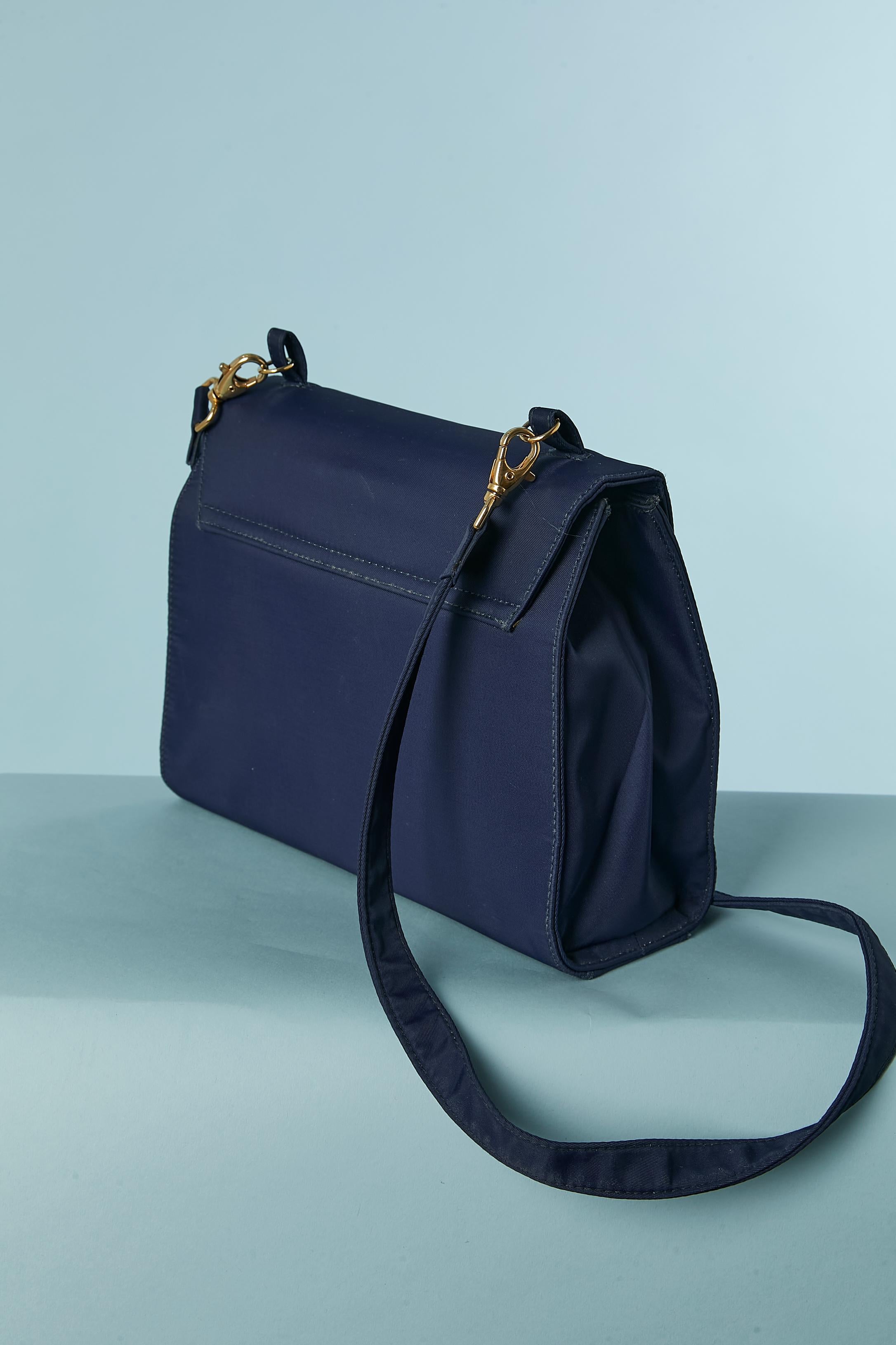 Black Navy blue structured shoulder bag Karl Lagerfeld For Sale