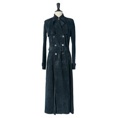 Gabardina de ante azul marino Christian Dior