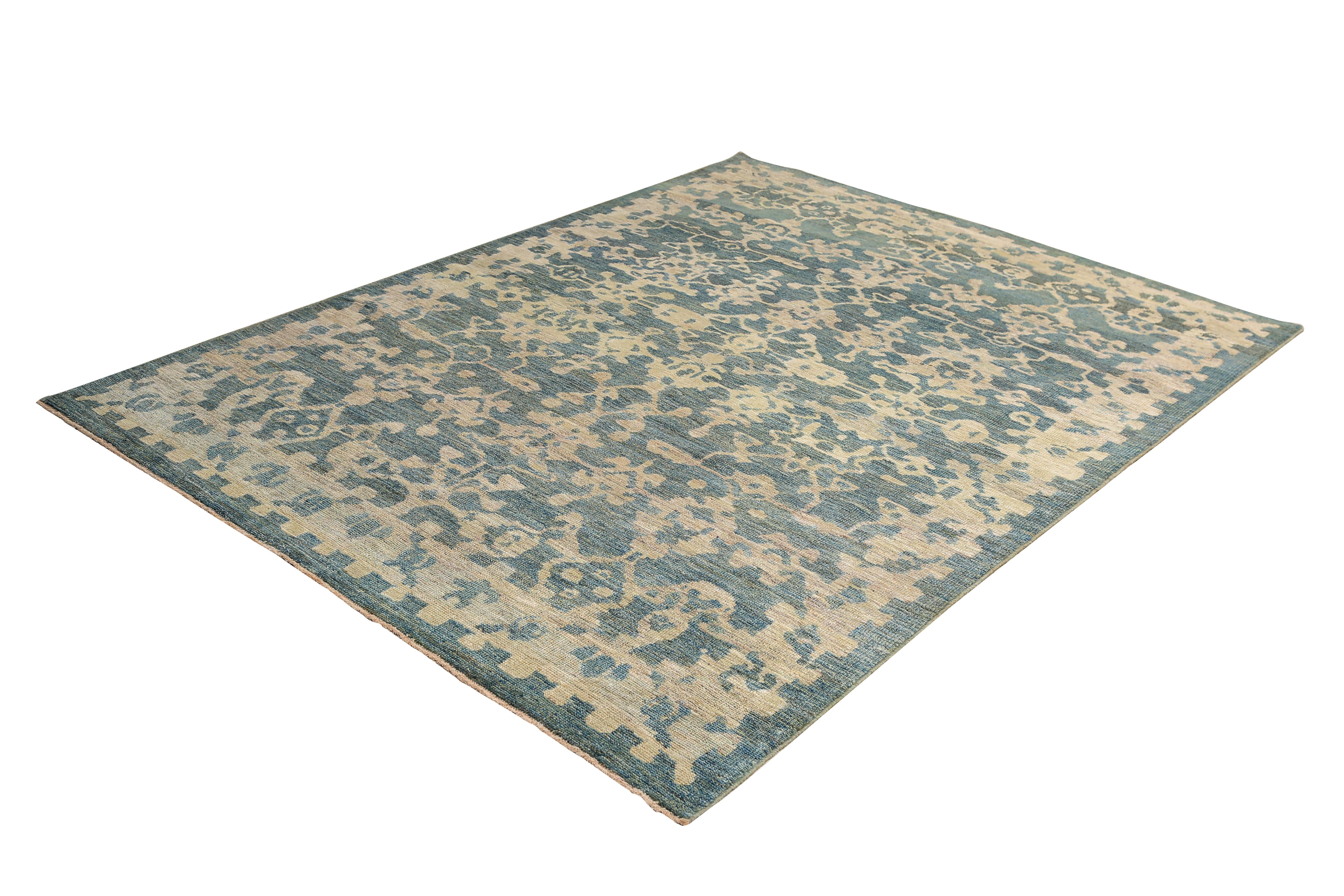 Marineblauer Sultanabad-Handgefertigter Teppich im Zustand „Neu“ im Angebot in Dallas, TX