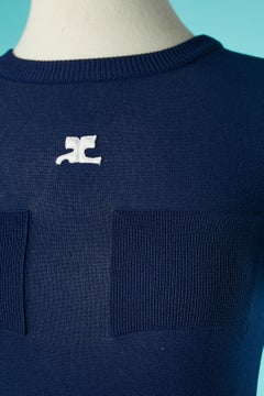 Navy blue tee-shirt Courrèges Circa 1970's