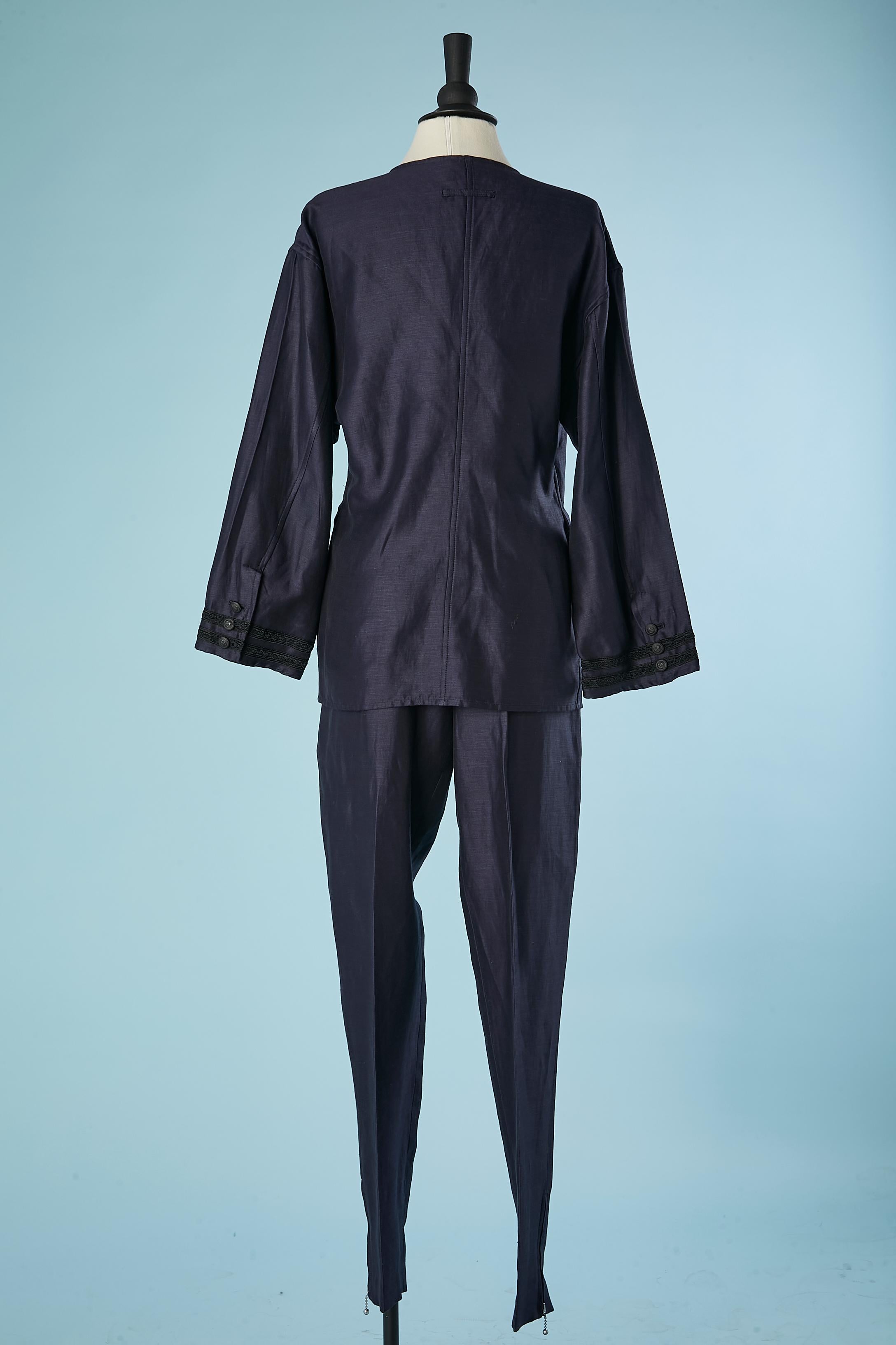 Women's Navy blue trouser suit with Anchor's buttons Jean-Paul Gaultier pour Gibo  For Sale