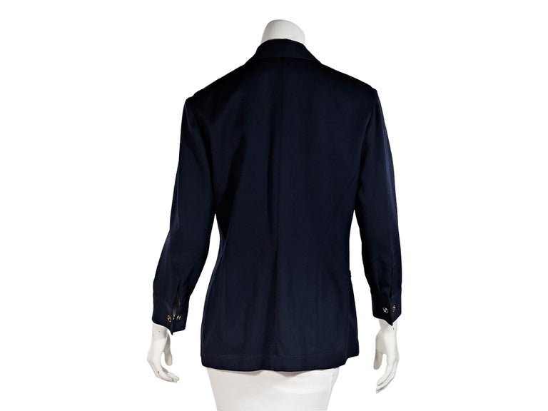 Navy Blue Vintage Chanel Blazer For Sale at 1stDibs