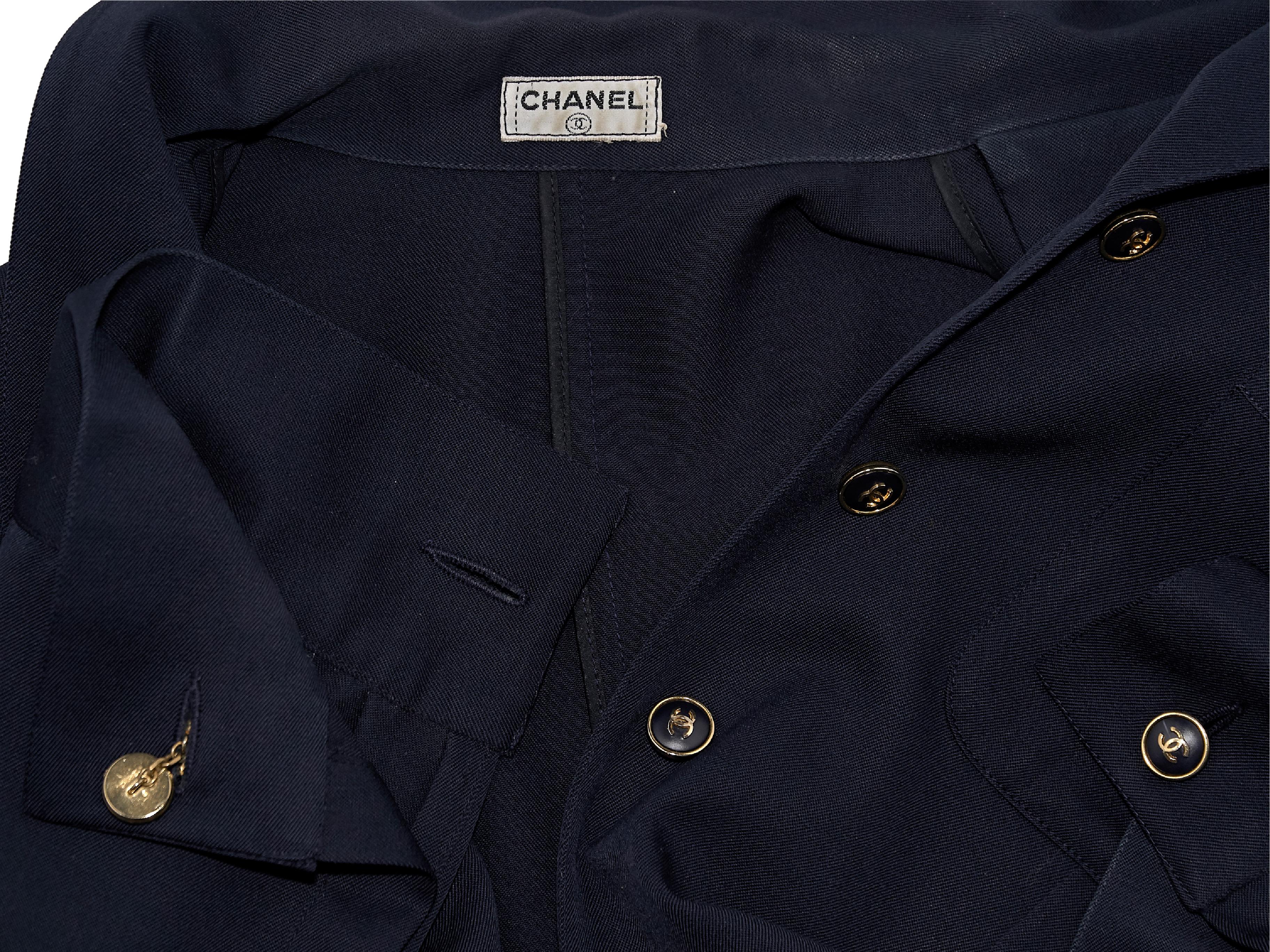 Navy Blue Vintage Chanel Blazer In Good Condition In New York, NY