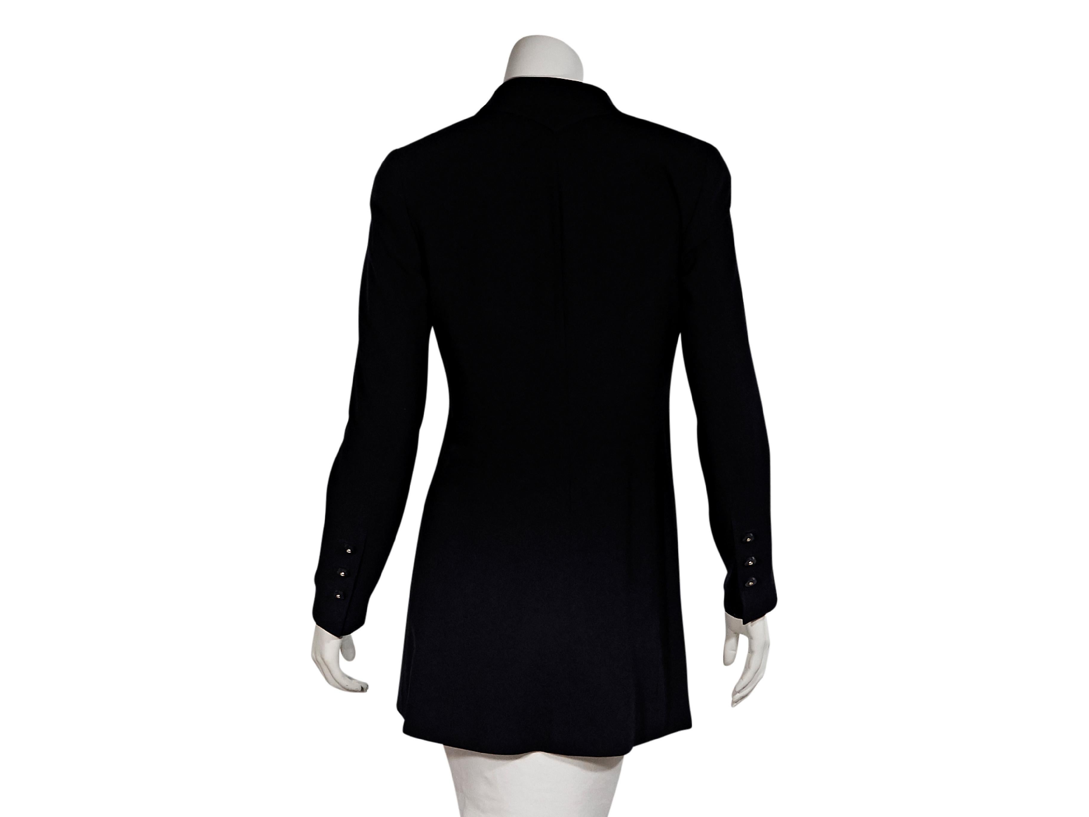 Black Navy Blue Vintage Chanel Wool Jacket