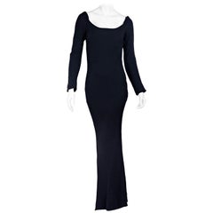 Navy Blue Vintage Givenchy Couture Gown