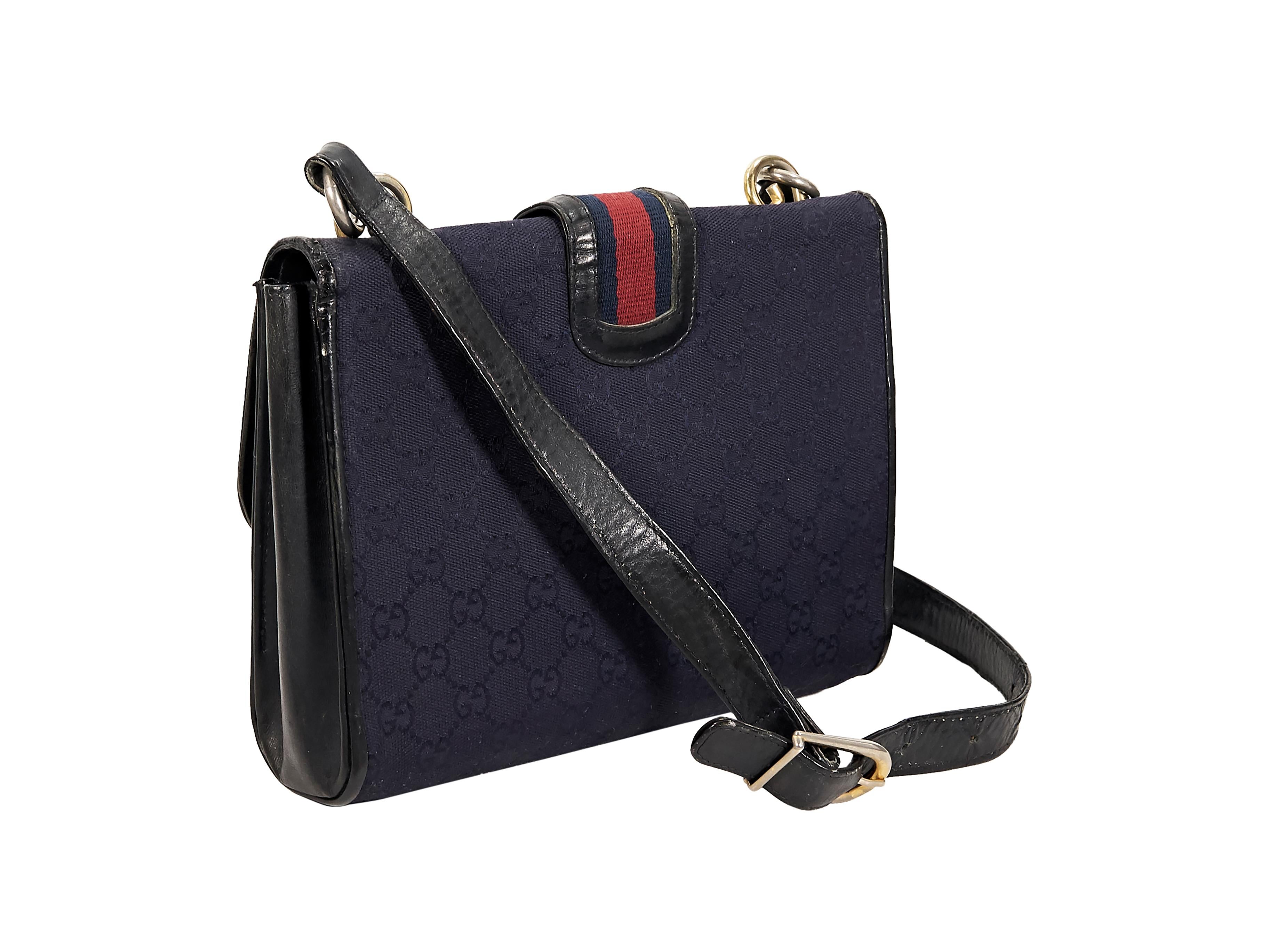 Navy Blue Vintage Gucci Shoulder Bag For Sale at 1stDibs vintage blue