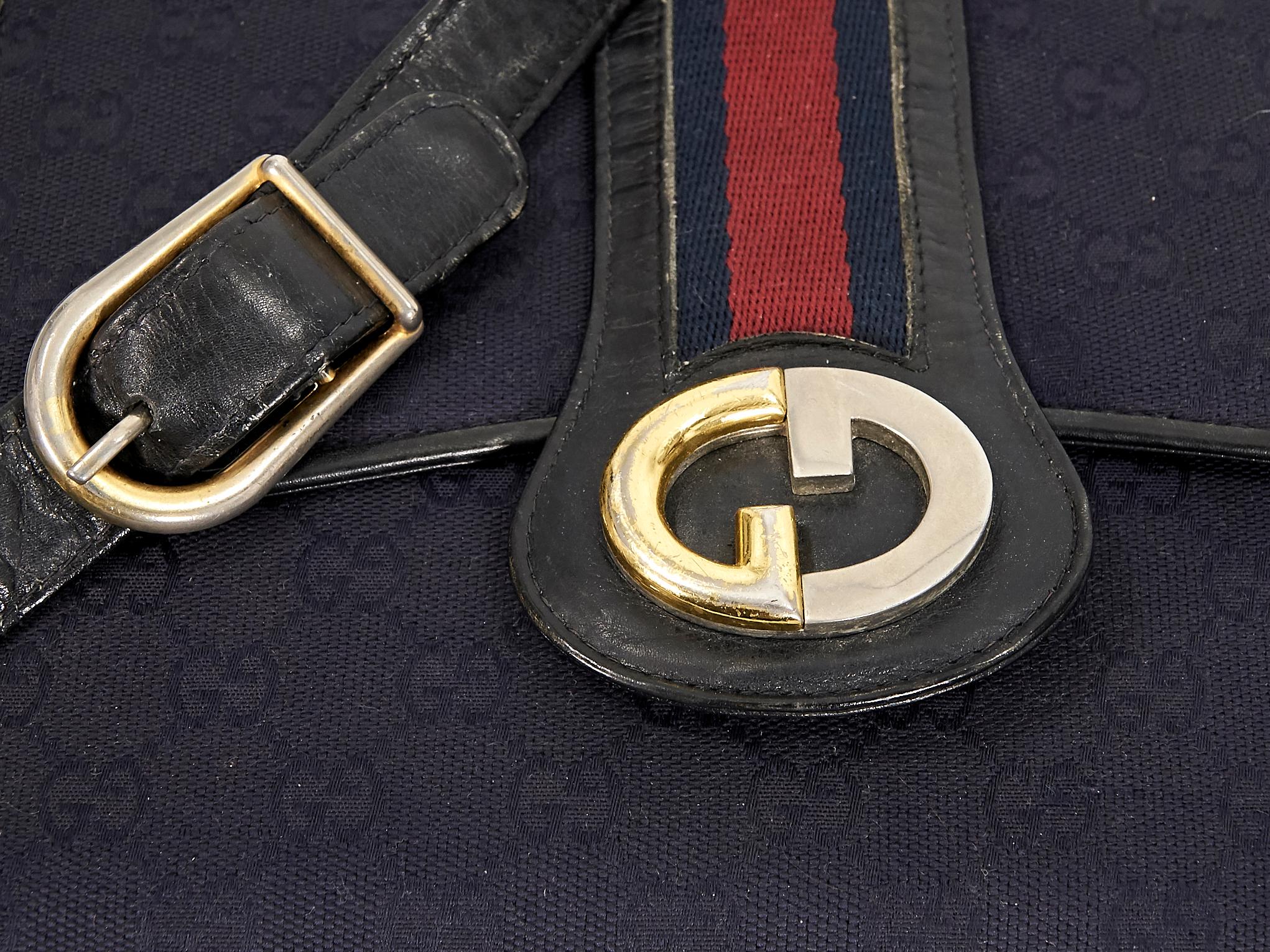 Navy Blue Vintage Gucci Shoulder Bag For Sale at 1stDibs vintage blue