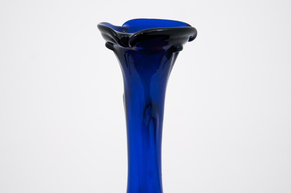 navy glass vase