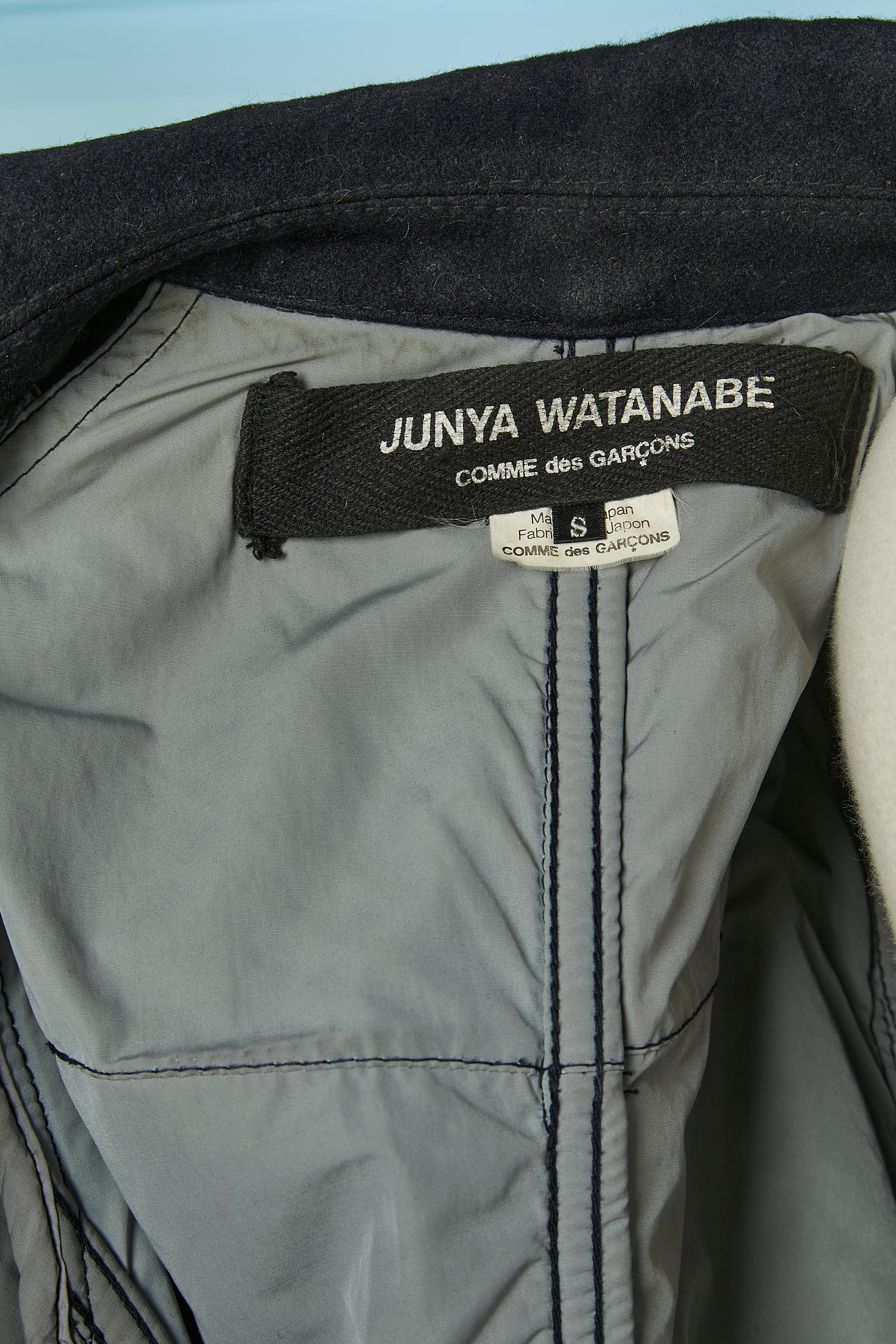 Cappotto in lana blu navy Junya Watanabe COMME DES GARCONS in vendita 5