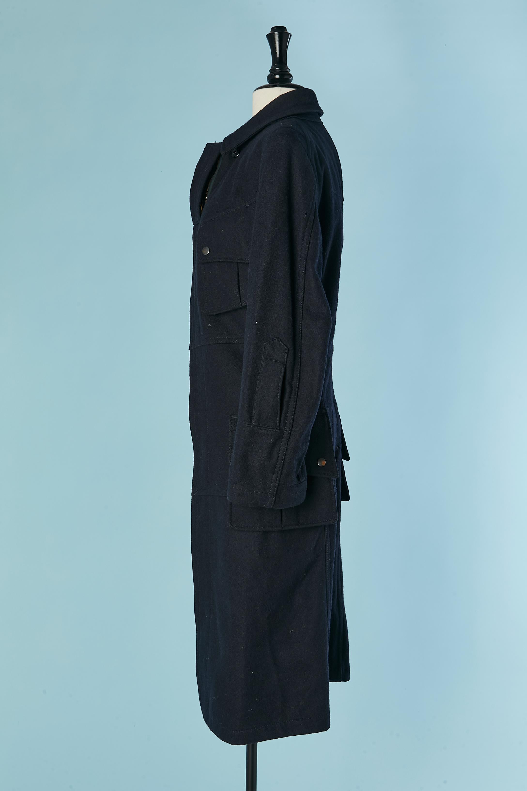 Cappotto in lana blu navy Junya Watanabe COMME DES GARCONS in vendita 1