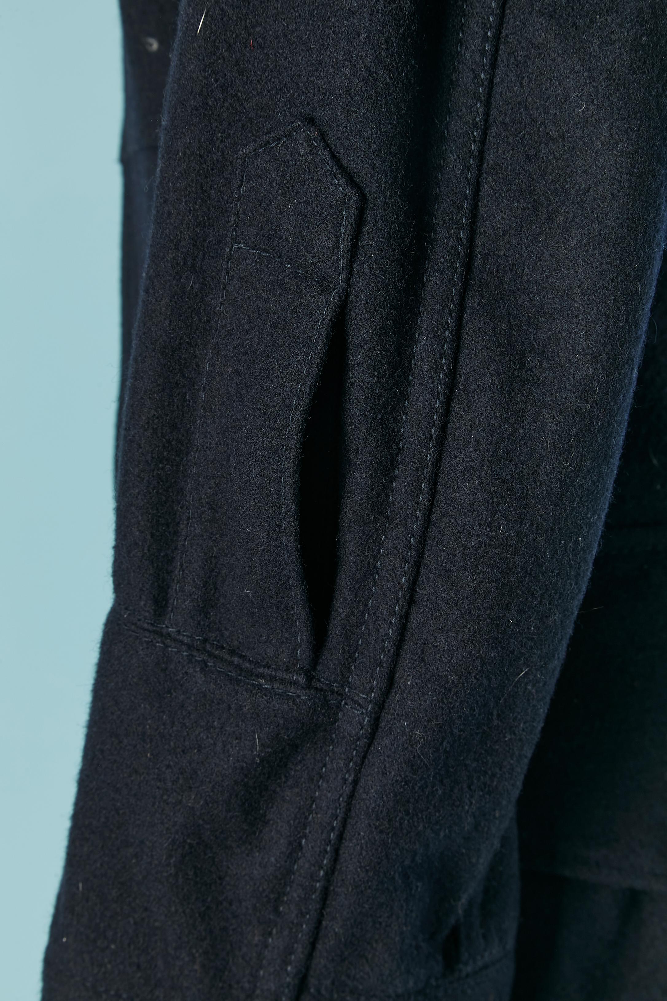 Cappotto in lana blu navy Junya Watanabe COMME DES GARCONS in vendita 2