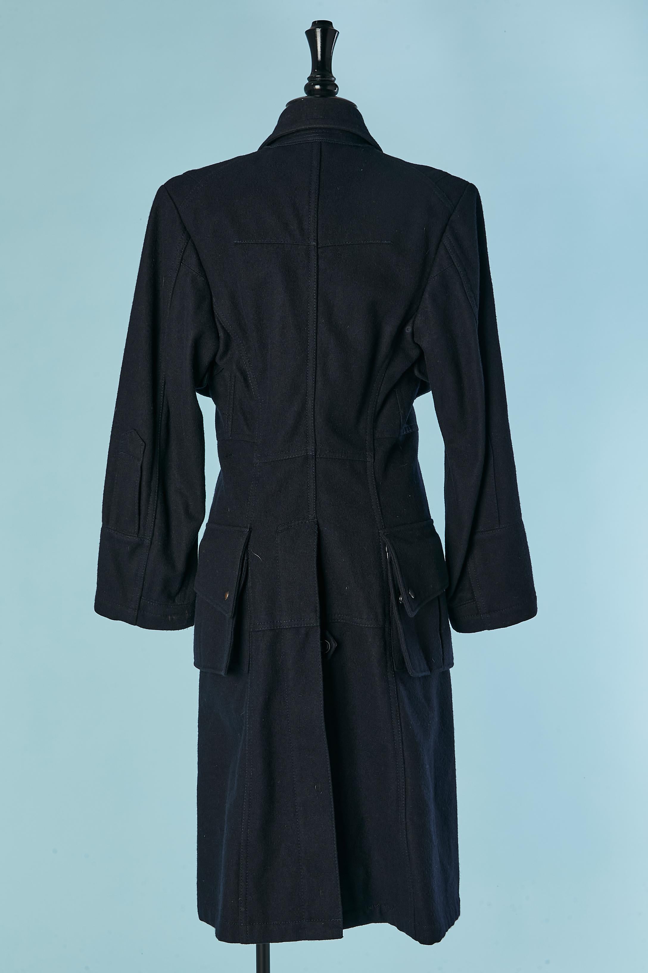 Cappotto in lana blu navy Junya Watanabe COMME DES GARCONS in vendita 3