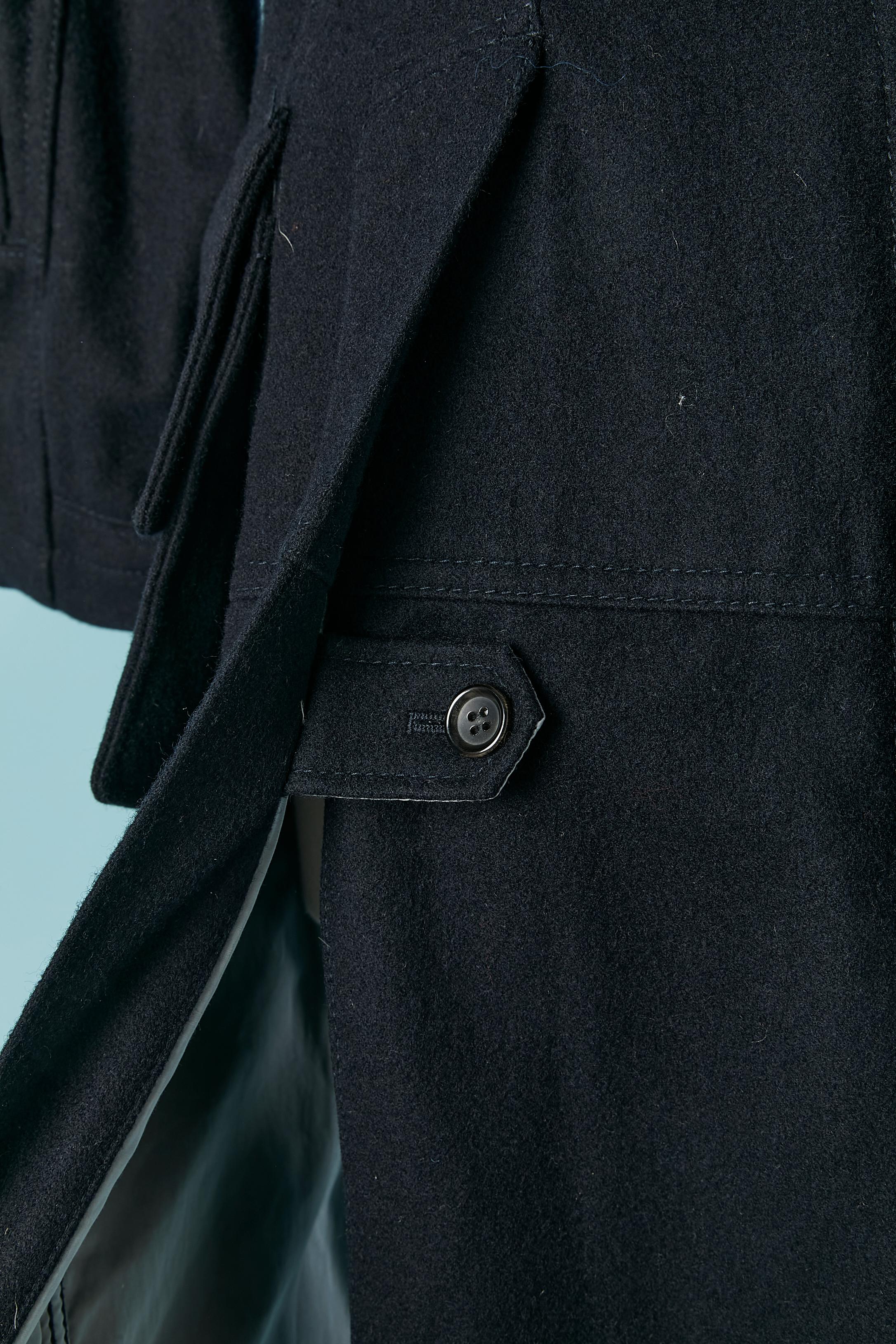 Cappotto in lana blu navy Junya Watanabe COMME DES GARCONS in vendita 4
