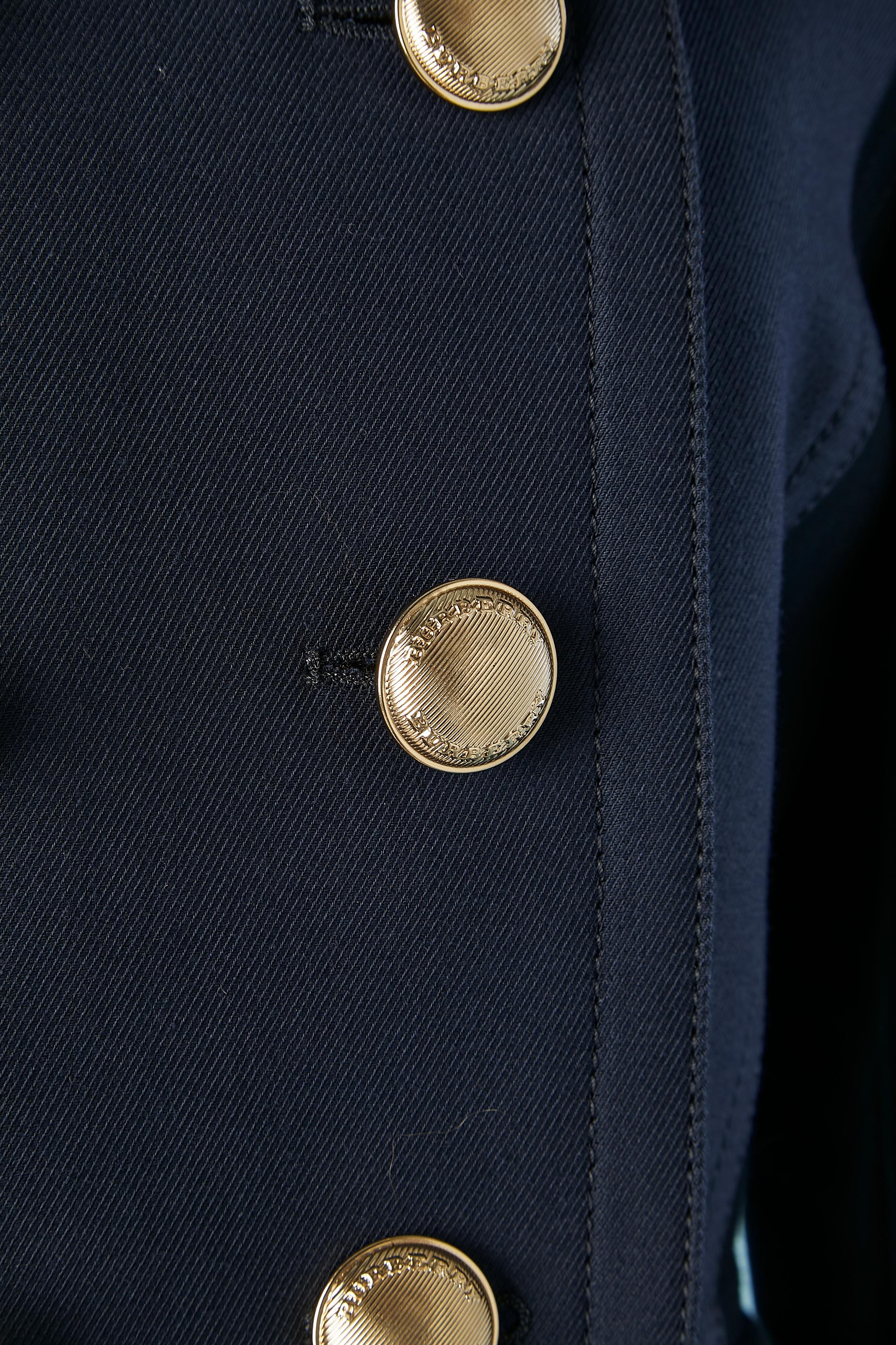 burberry navy blazer gold buttons