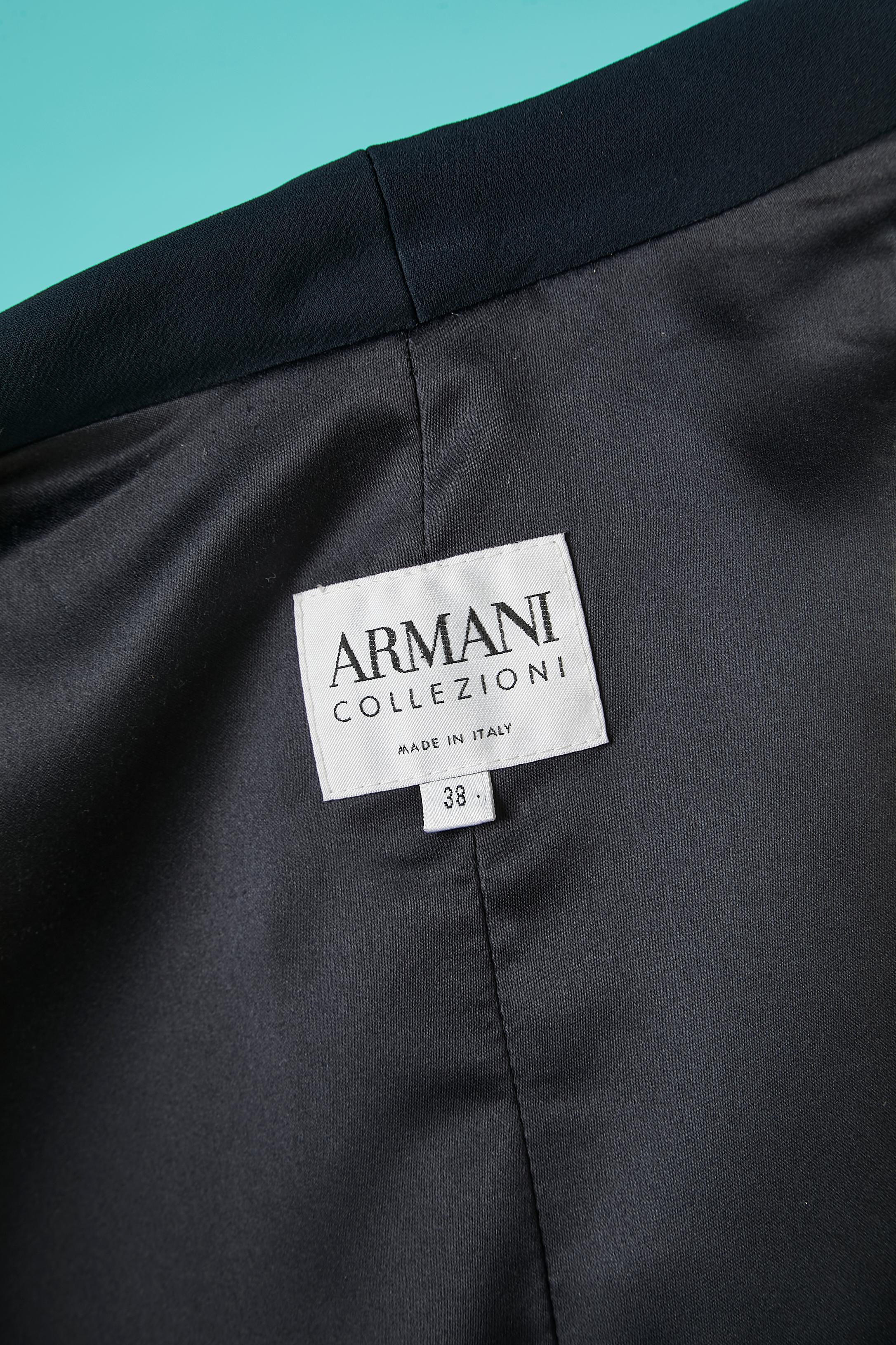 Navy blue wraped and draped double-breasted jacket Armani Collezioni  For Sale 1