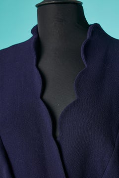 Navy blue wrapped jacket with belt and buckle Thierry Mugler Activ