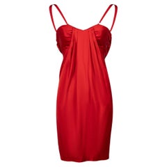 Red Ruffle Sweetheart Neckline Mini Dress Size S