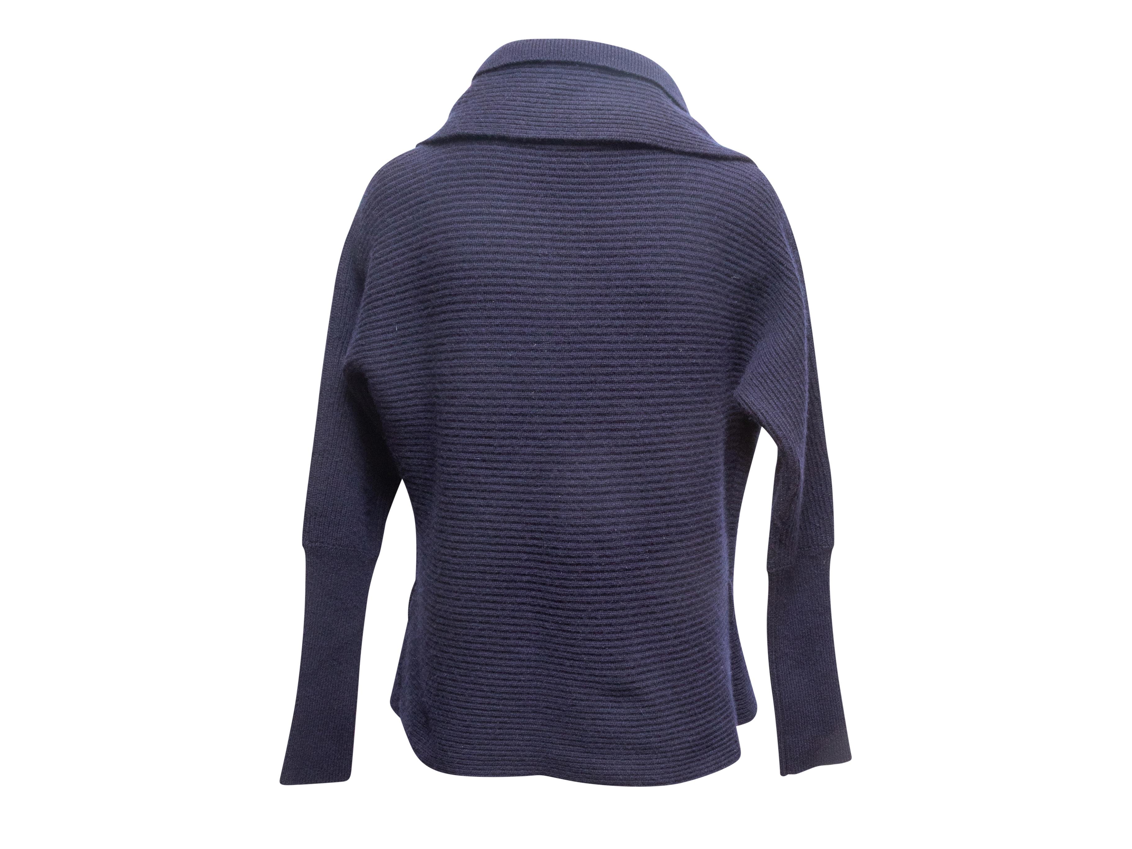 Navy Brunello Cucinelli Ribbed Cashmere Cardigan Size 3XL Bon état - En vente à New York, NY