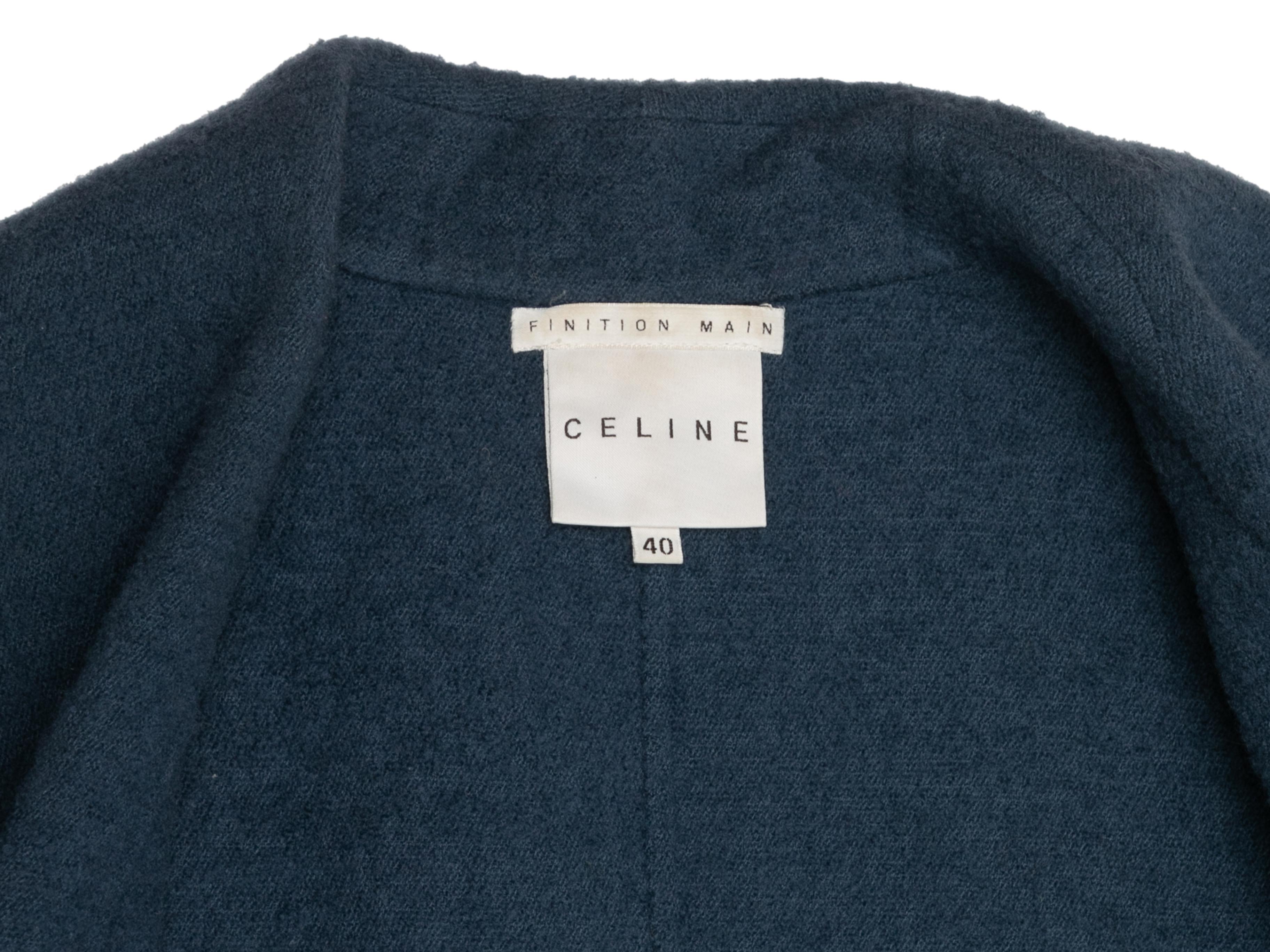 Navy Celine Double-Breasted Wool Jacket Size EU 40 2