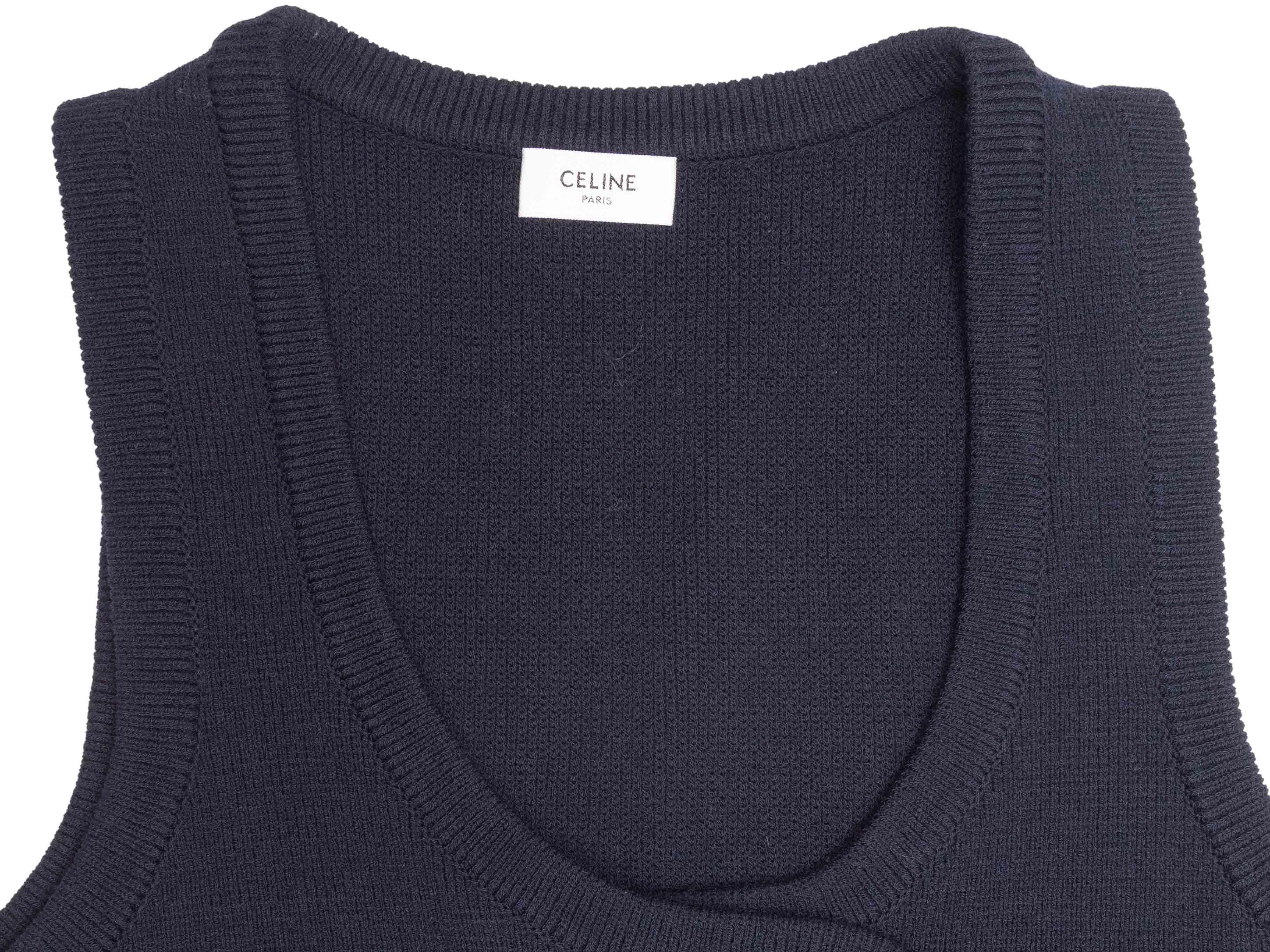 Navy Celine Strickschürze Kleid Größe US S im Angebot 1