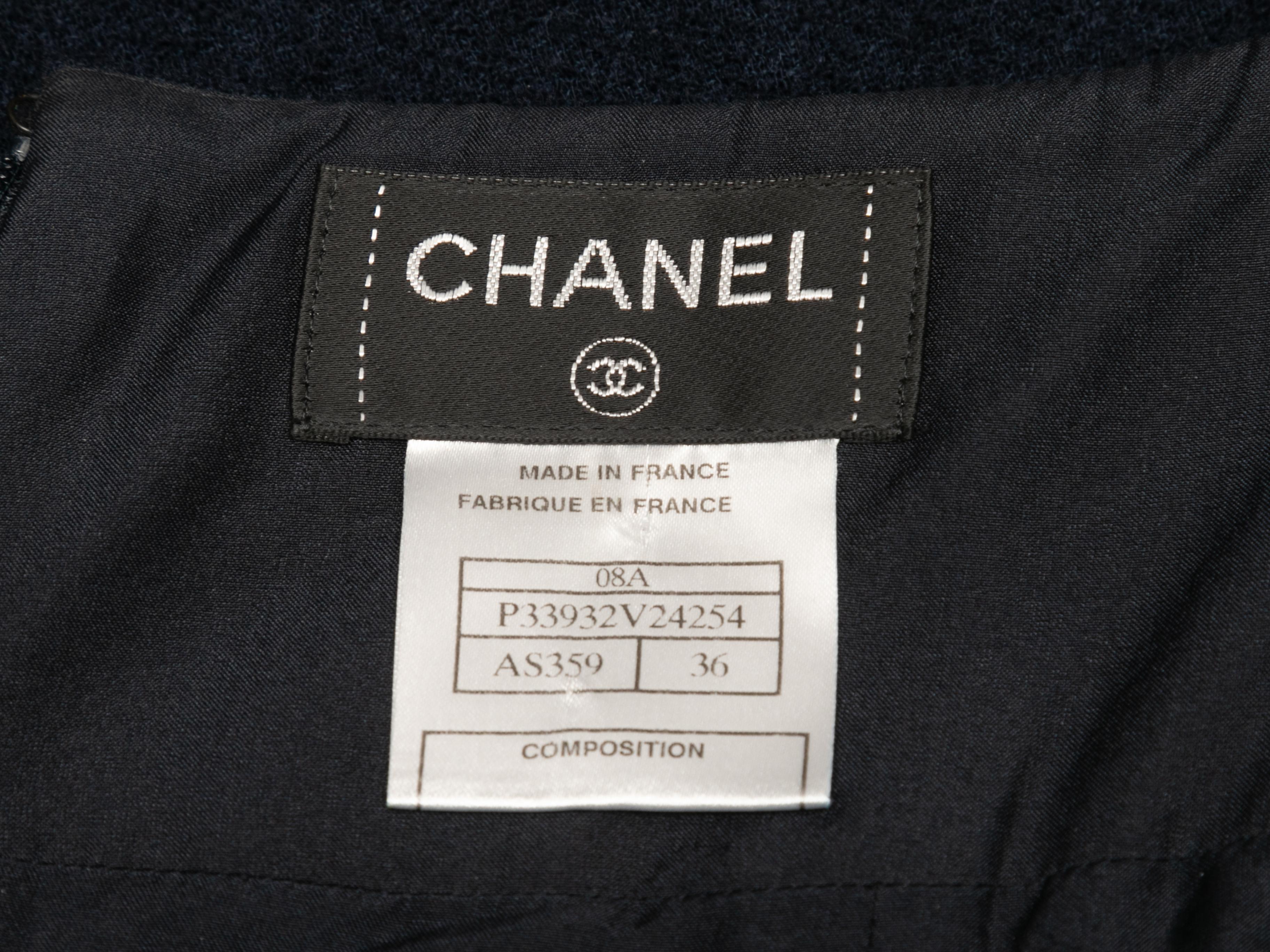 Navy Chanel Fall/Winter 2008 Wool Pencil Skirt In Good Condition For Sale In New York, NY