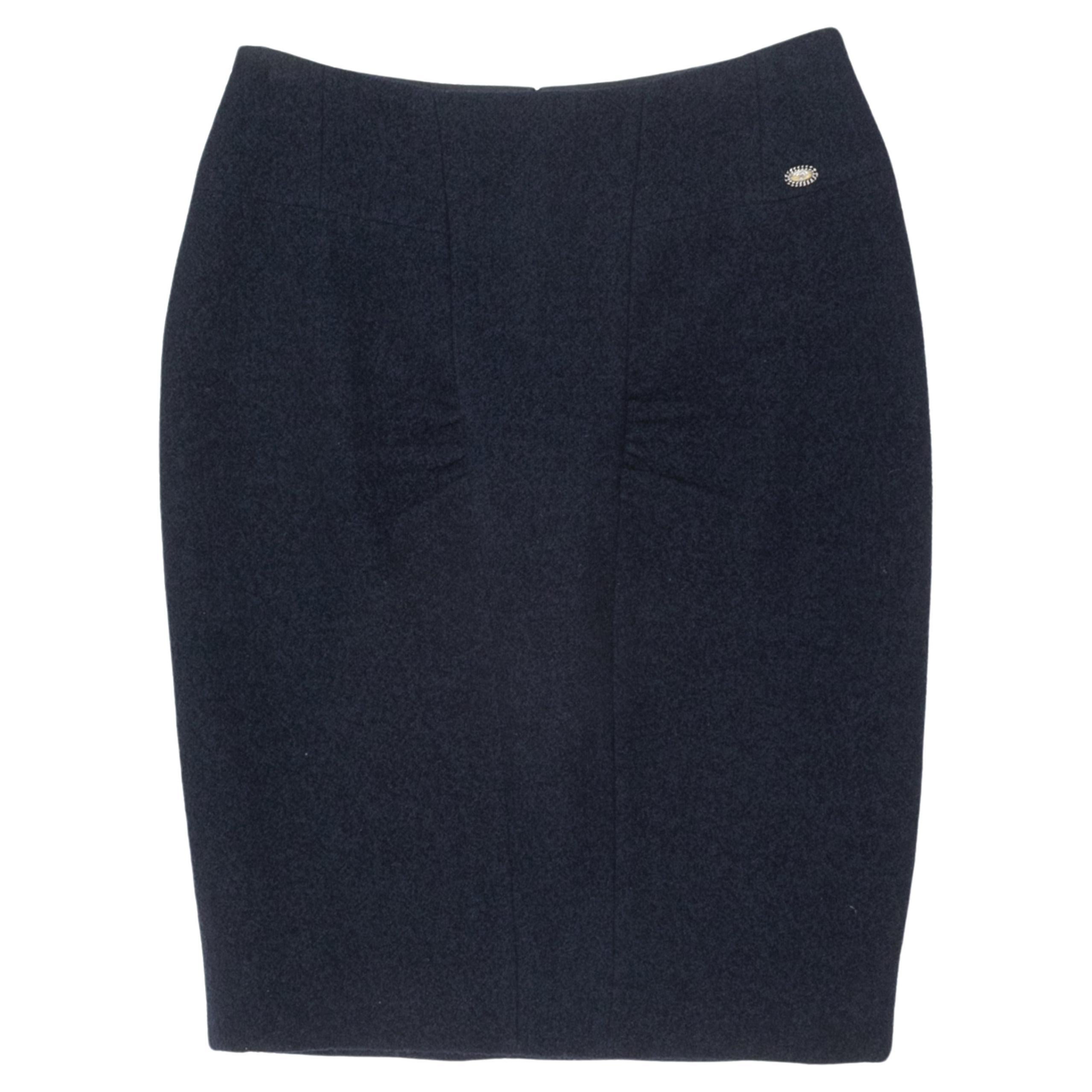 Navy Chanel Fall/Winter 2008 Wool Pencil Skirt For Sale