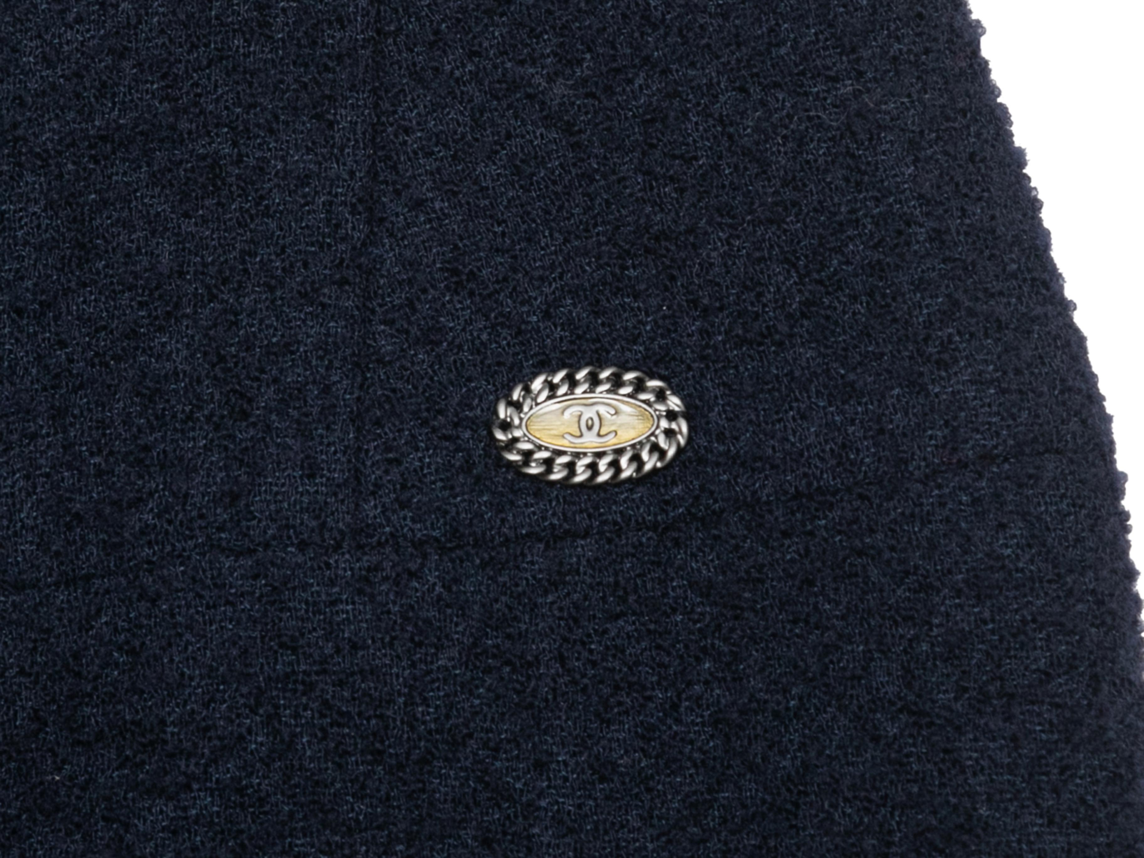 Women's Navy Chanel Fall/Winter 2008 Wool Pencil Skirt Size EU 36 For Sale