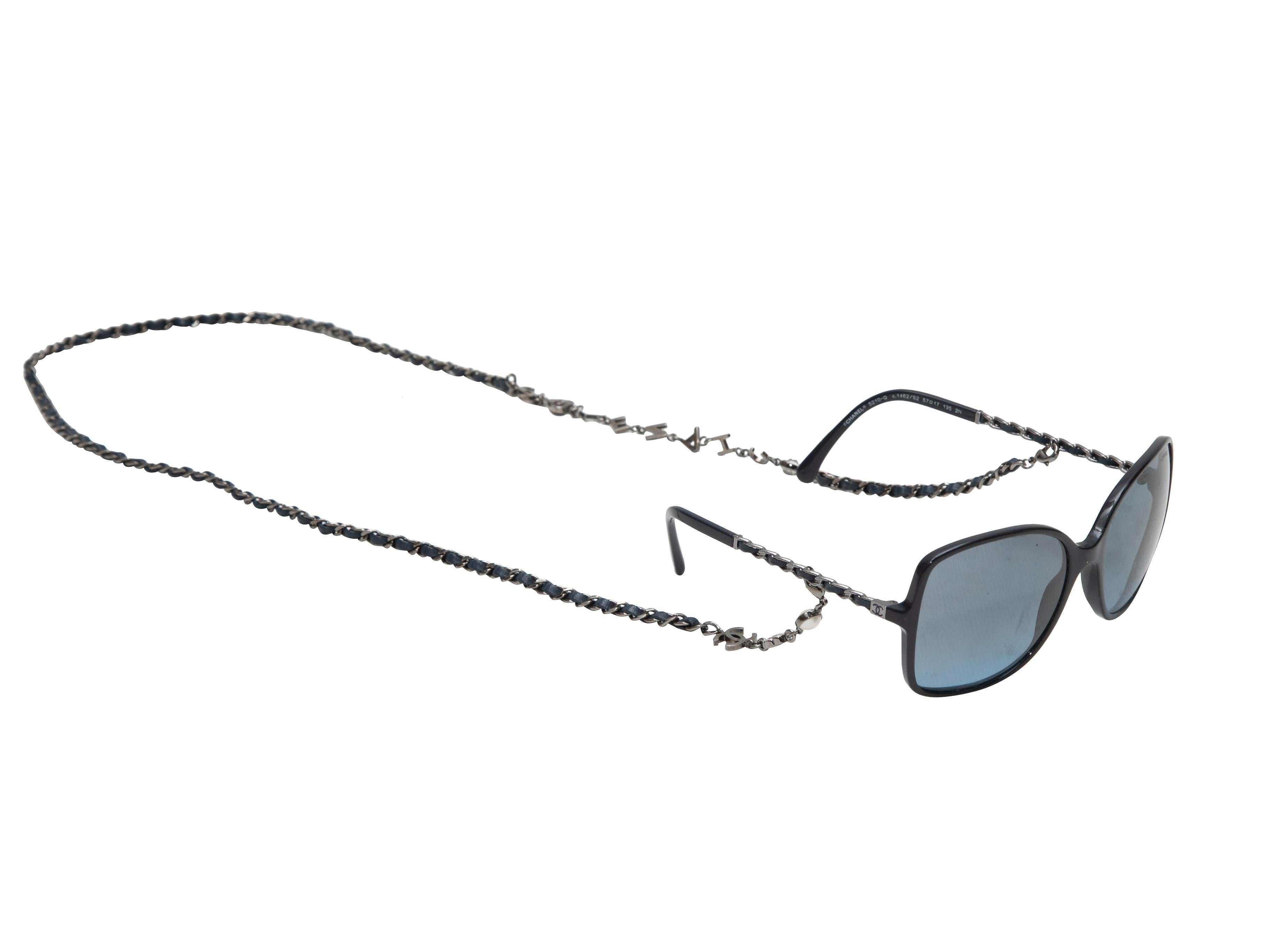 Navy Chanel Oversized Acetate Sunglasses 2