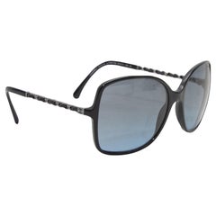 Marineblaue Chanel-Sonnenbrille aus Acetat in Übergröße