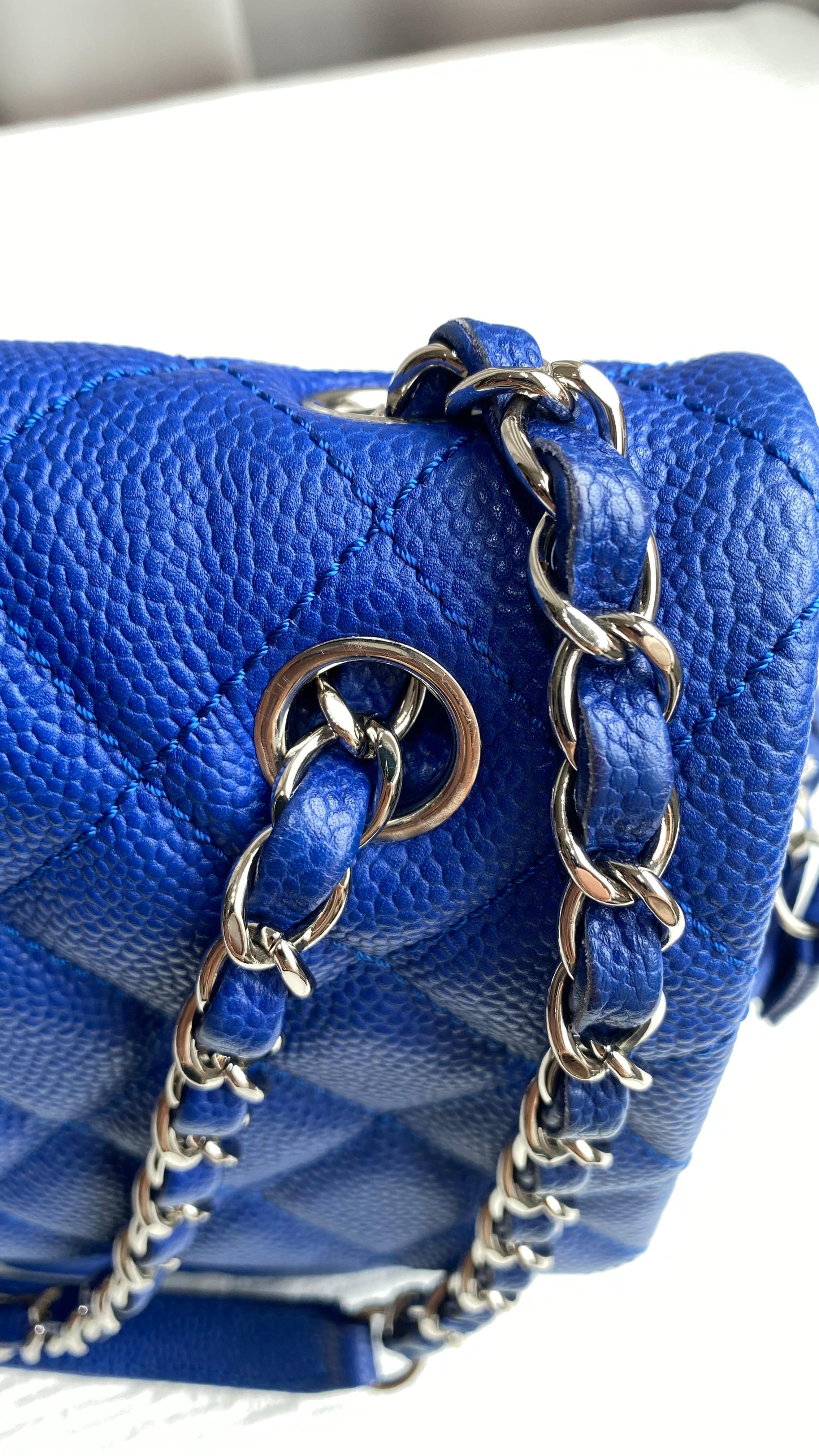 Navy Chanel Quilted Jumbo Bag  10