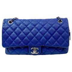 Navy Chanel Quilted Jumbo Bag 