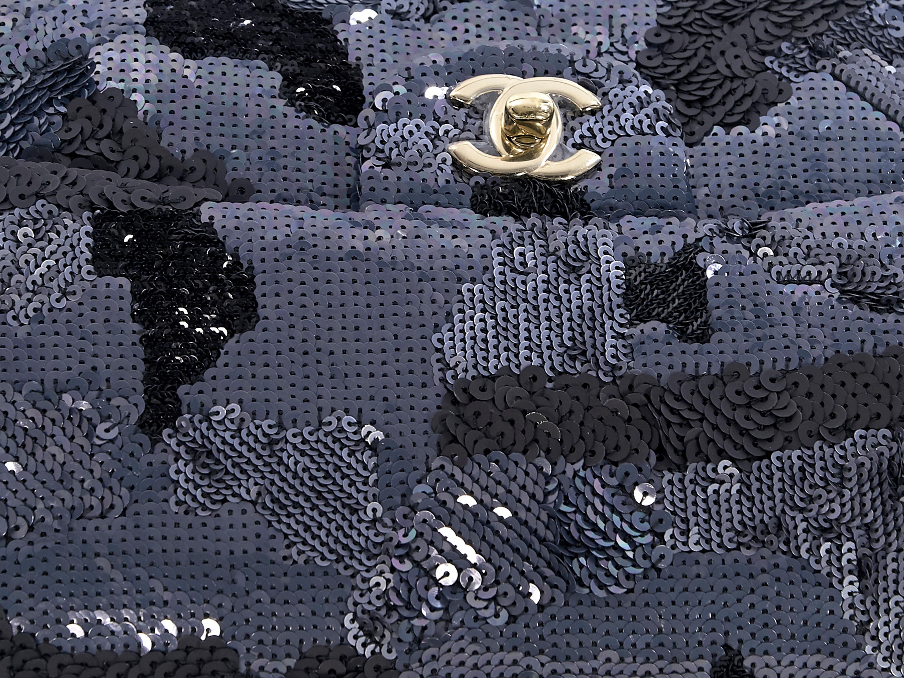 navy sequin bag