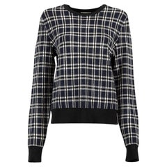 Navy Checkered Pattern Sweatshirt Size L