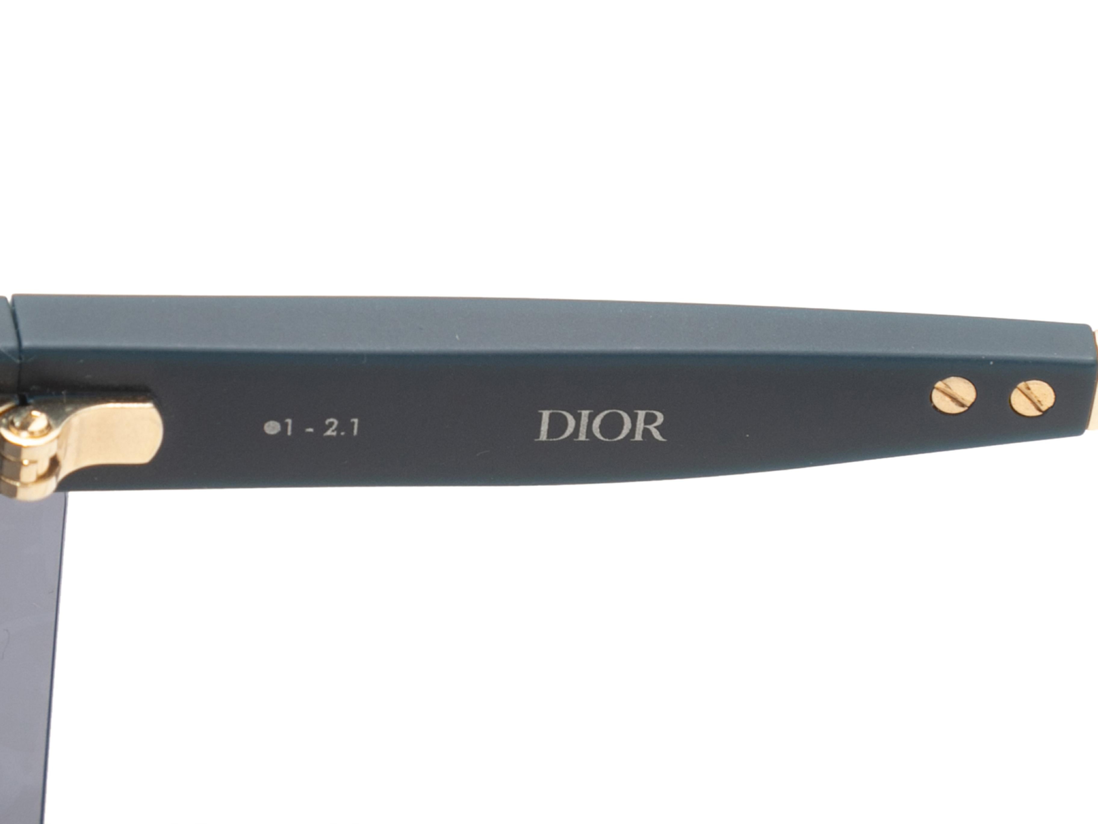 Women's Navy Christian Dior Logo Shield Sunglasses For Sale