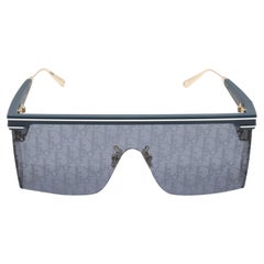 Navy Christian Dior Logo Shield Sunglasses