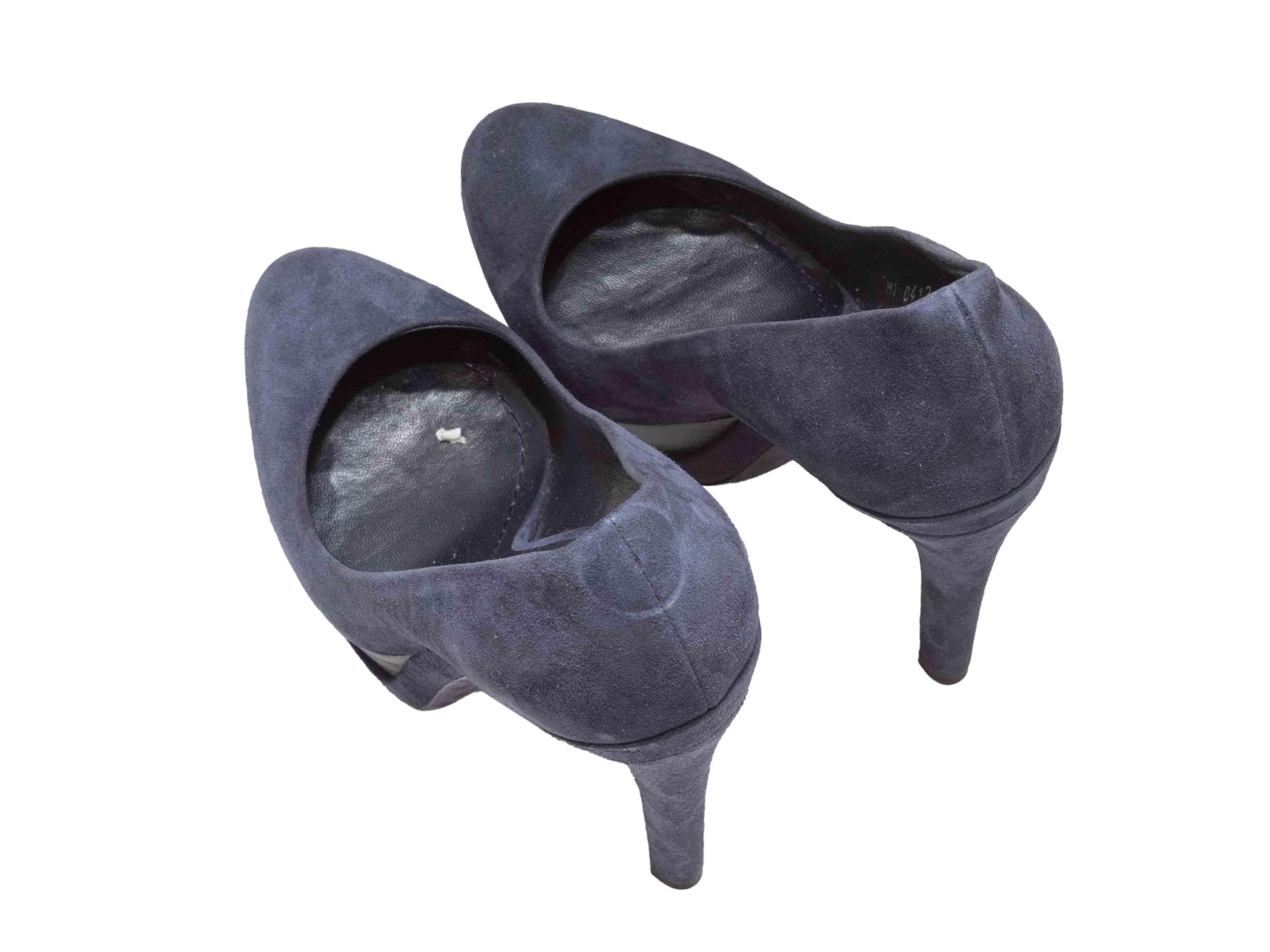 Escarpins à plateforme en daim Christian Dior bleu marine Taille 35 Bon état - En vente à New York, NY
