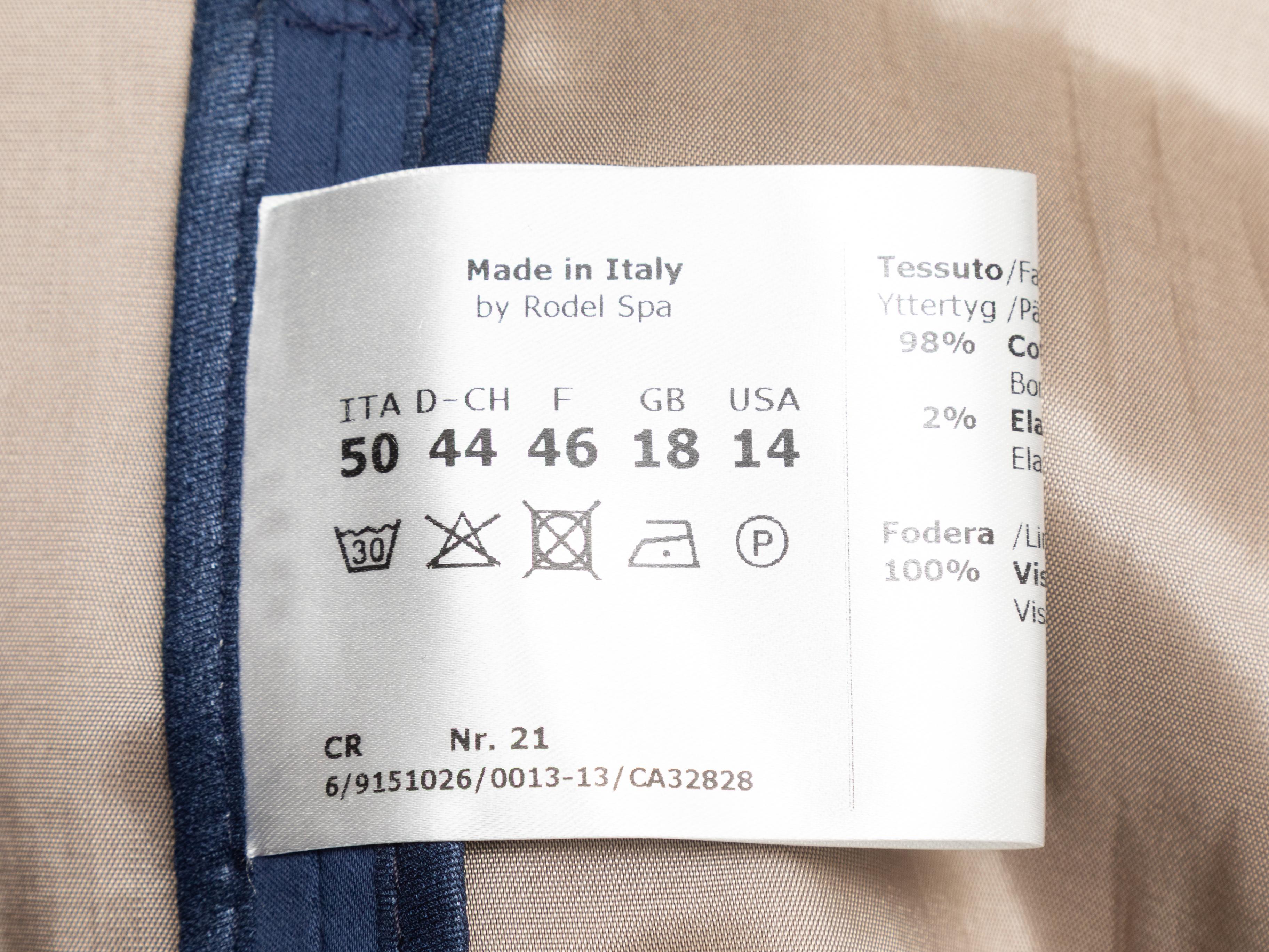 Navy Cinzia Rocca Zweireiher Trenchcoat Größe US 14 (Violett) im Angebot