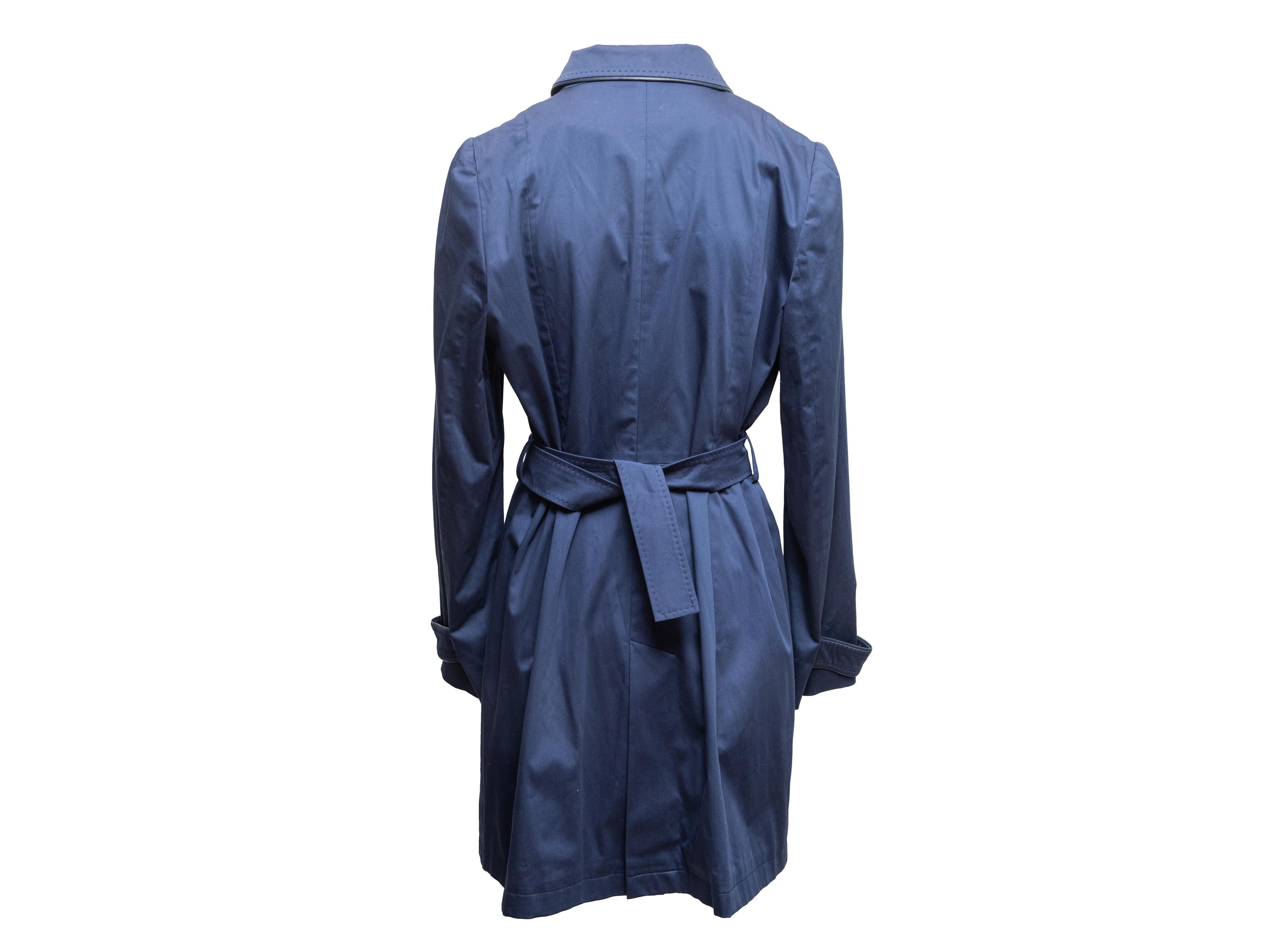 Navy Cinzia Rocca Zweireiher Trenchcoat Größe US 14 im Angebot 2