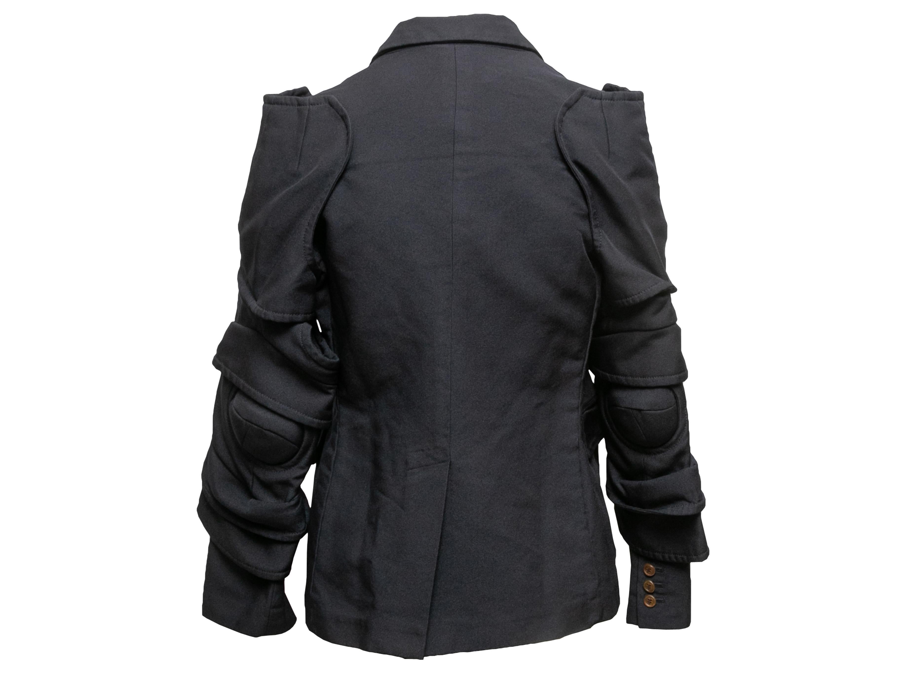Nero Navy Comme Des Garcons - Blazer con manica a pieghe Taglia US S in vendita