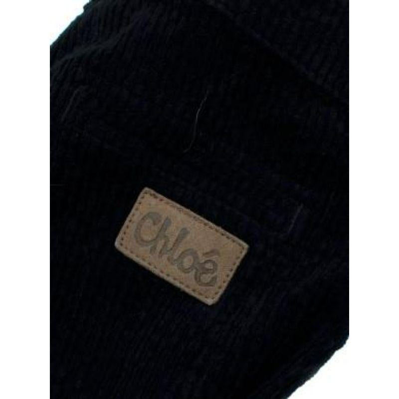 Black Navy corduroy flared trousers For Sale