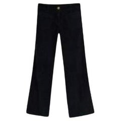 Navy corduroy flared trousers