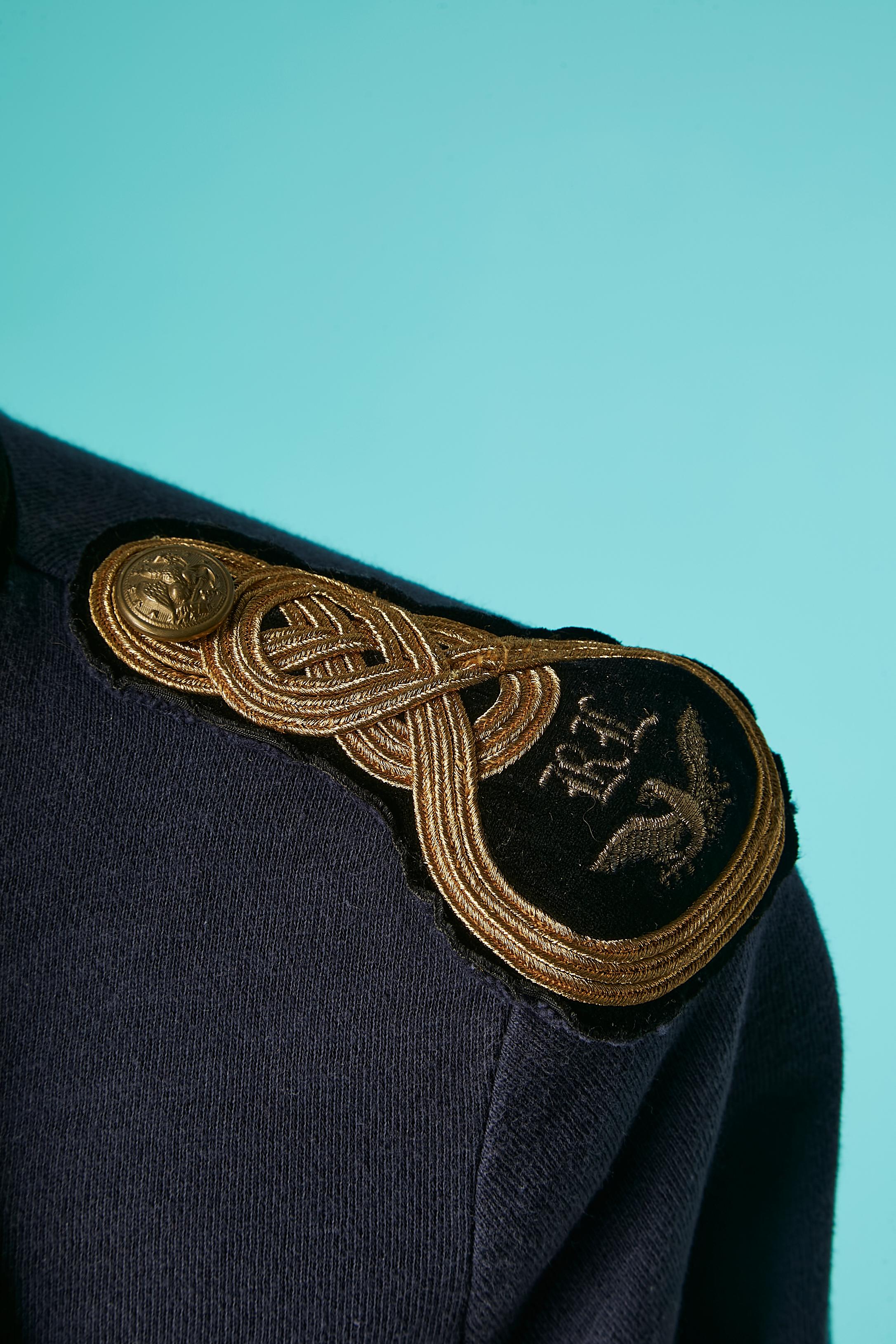 Veste d'officier à double boutonnage en coton bleu marine Ralph Lauren Excellent état - En vente à Saint-Ouen-Sur-Seine, FR