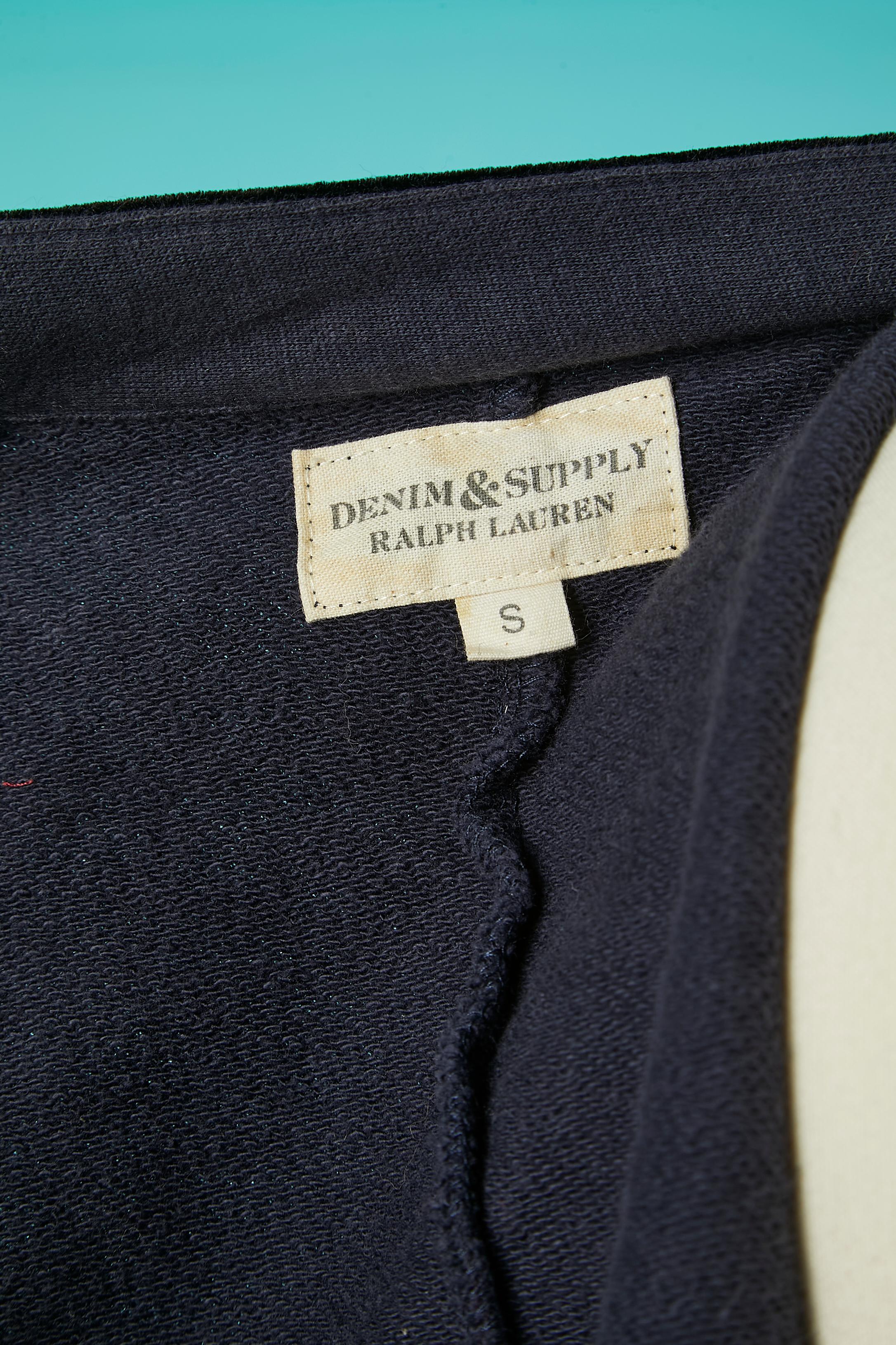 Veste d'officier à double boutonnage en coton bleu marine Ralph Lauren en vente 2